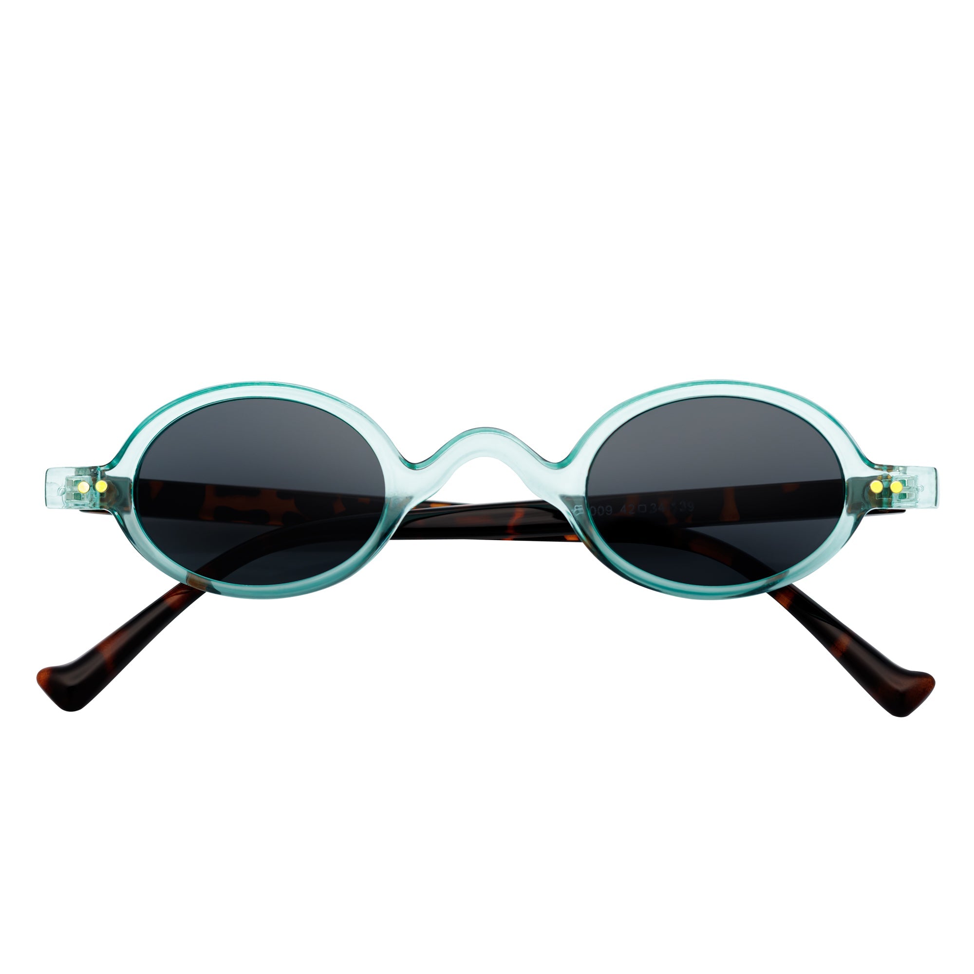 GIDEON - Small Round Sunglasses Blue-Tortoise Smoke