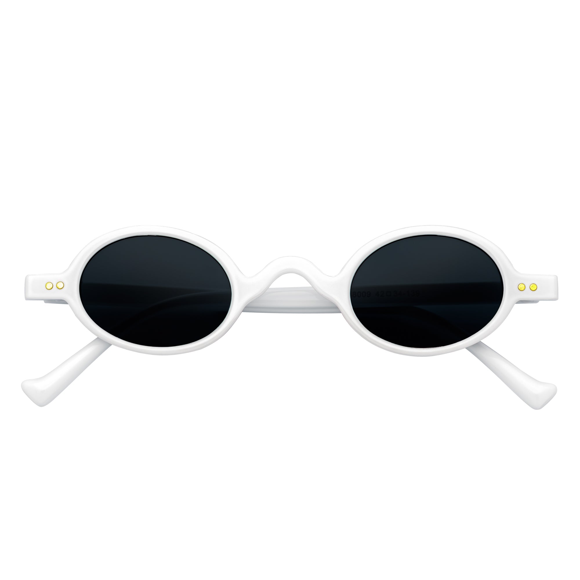 GIDEON - Small Round Sunglasses White Smoke