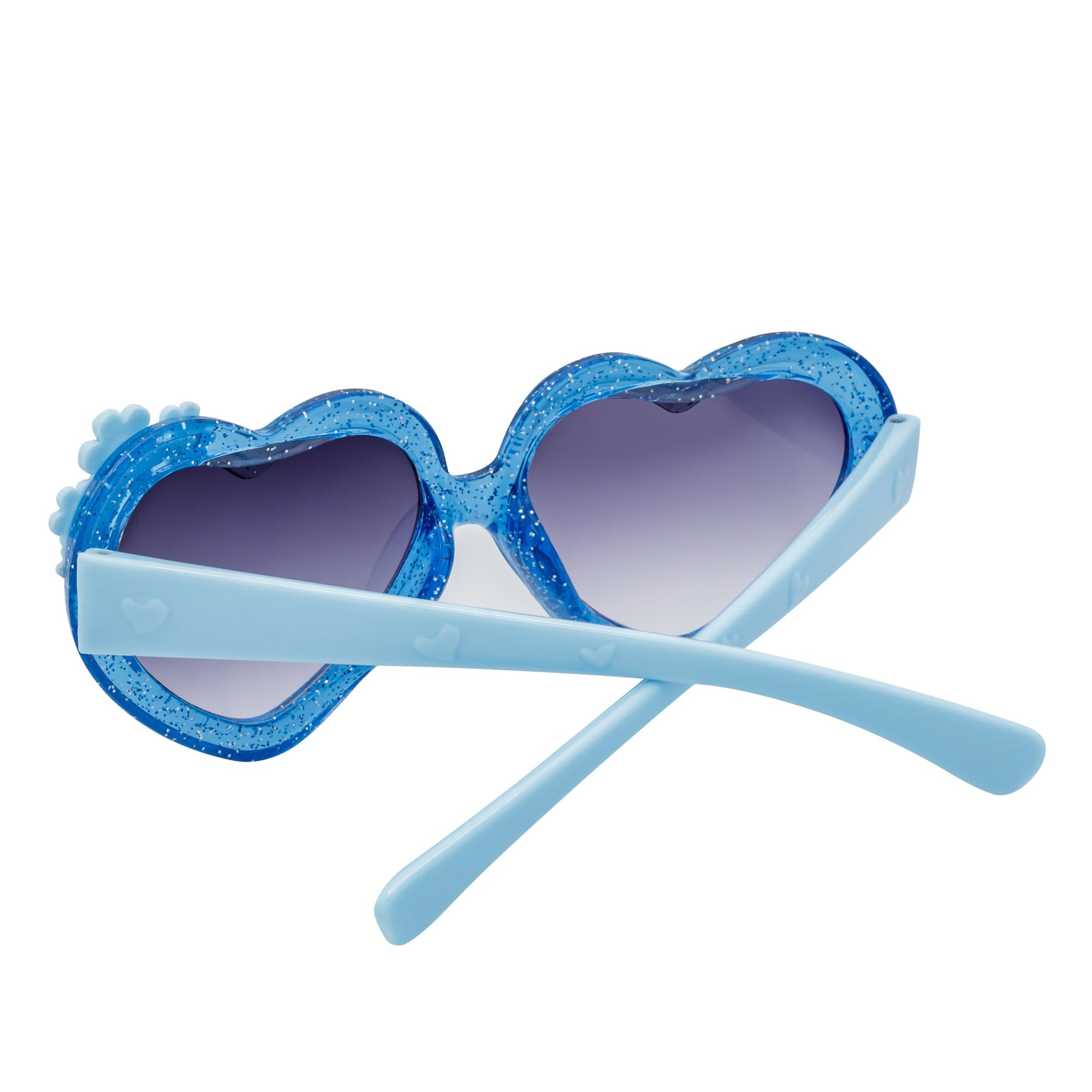 GLITTER HEART - Kids Small Glitter Cat Shaped Sunglasses Blue Lavender