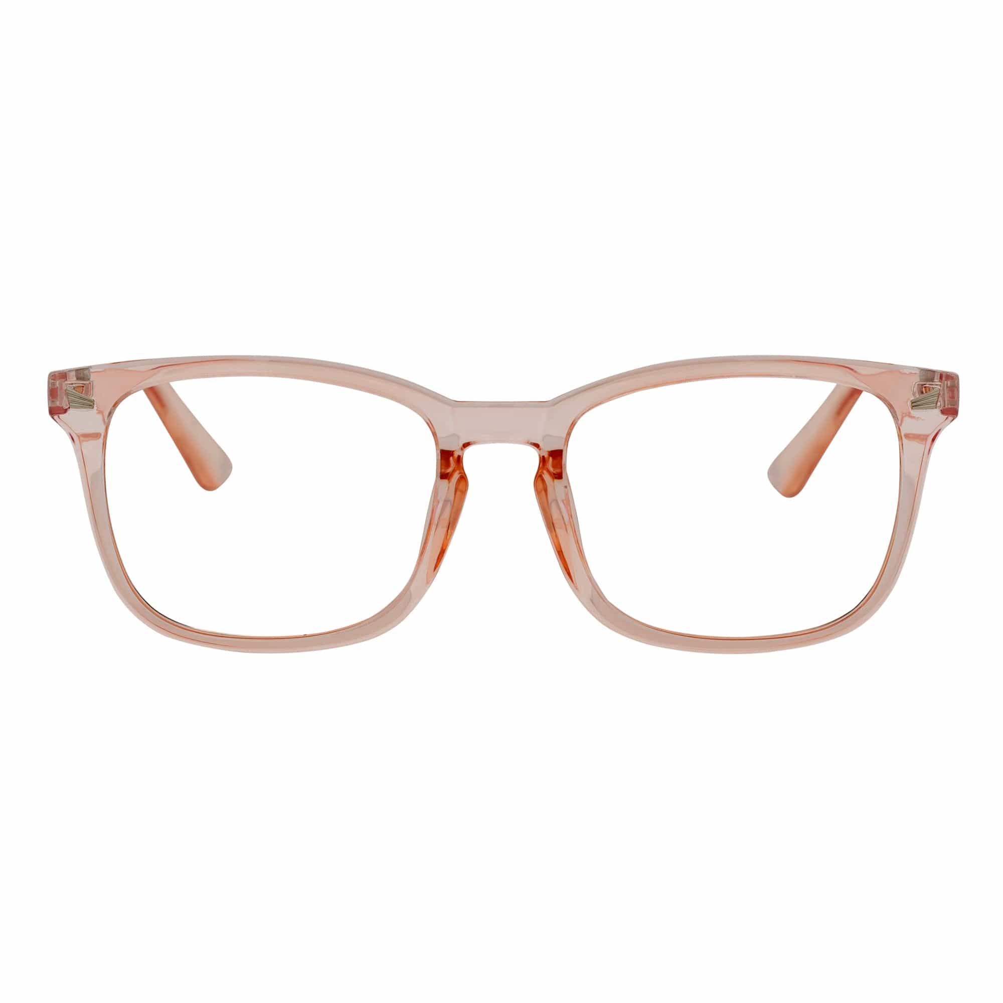 HARPER - Classic Horn Rimmed Blue Light Glasses Clear Peach Clear Lens