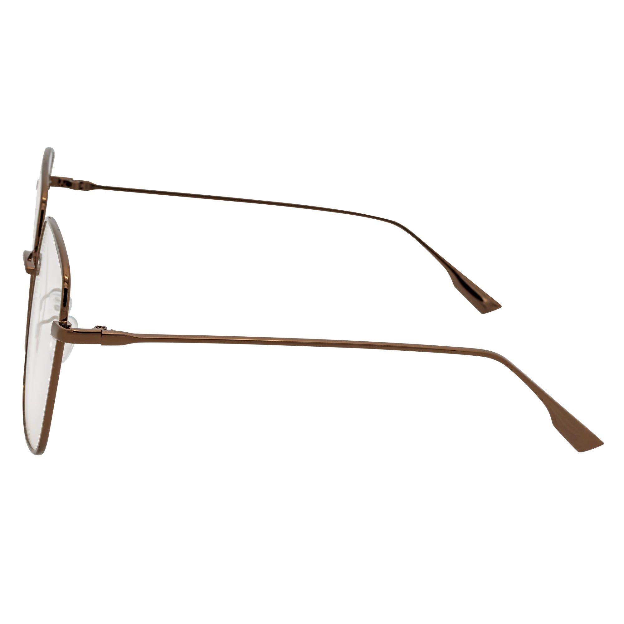 JOSEI - Oversize Large Metal Square Blue Light Glasses Bronze Clear Lens