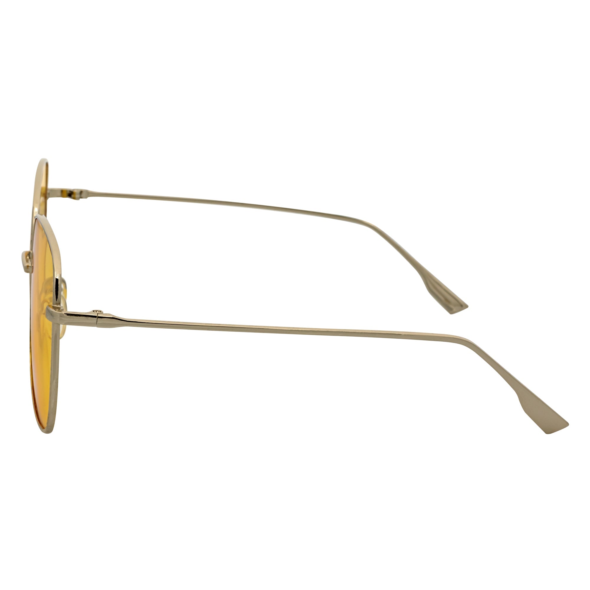 JOSEI - Oversize Large Metal Square Silver Sunglasses Yellow Tint