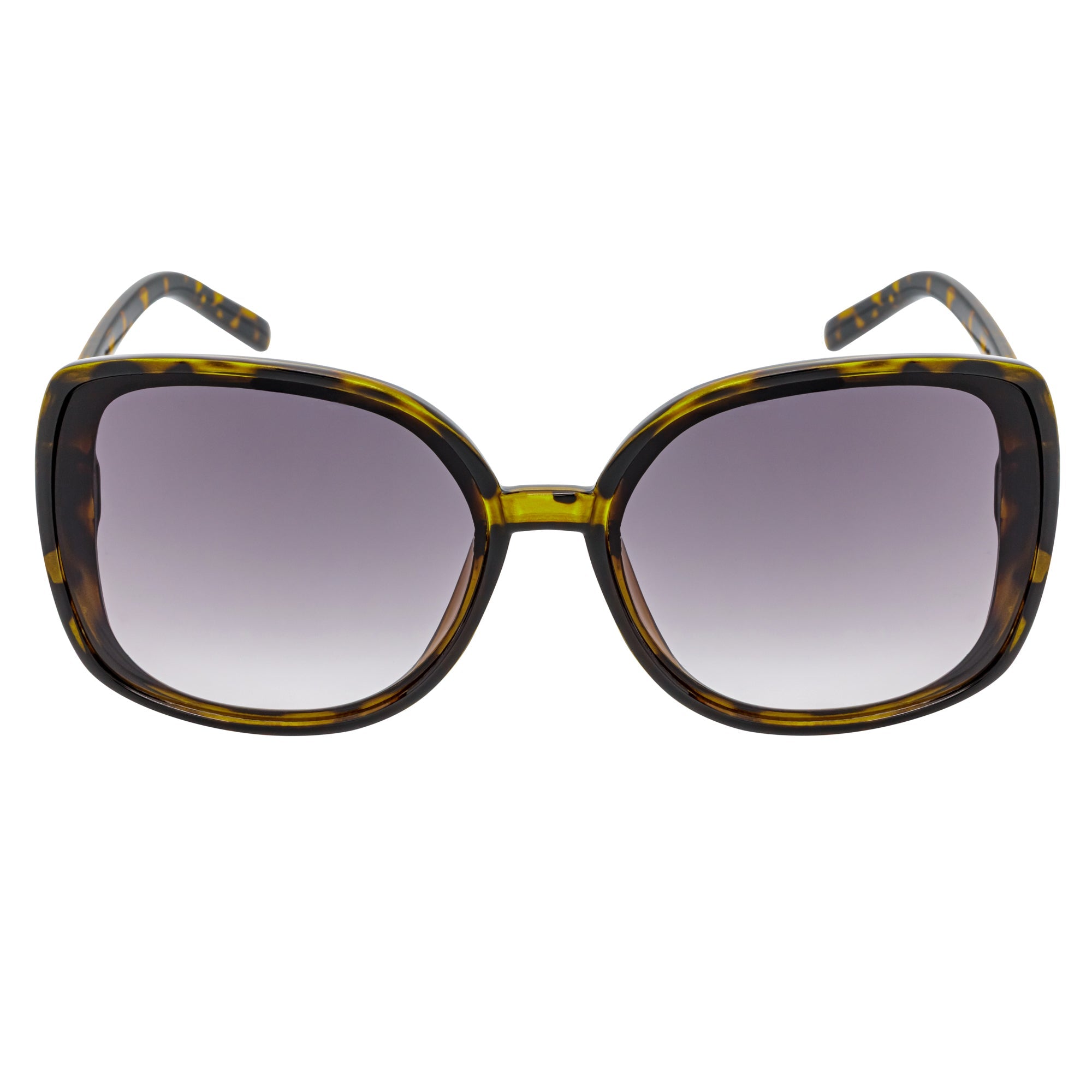 JUSTINE - Modern Square Oversize Tortoise Sunglasses Lavender Lens