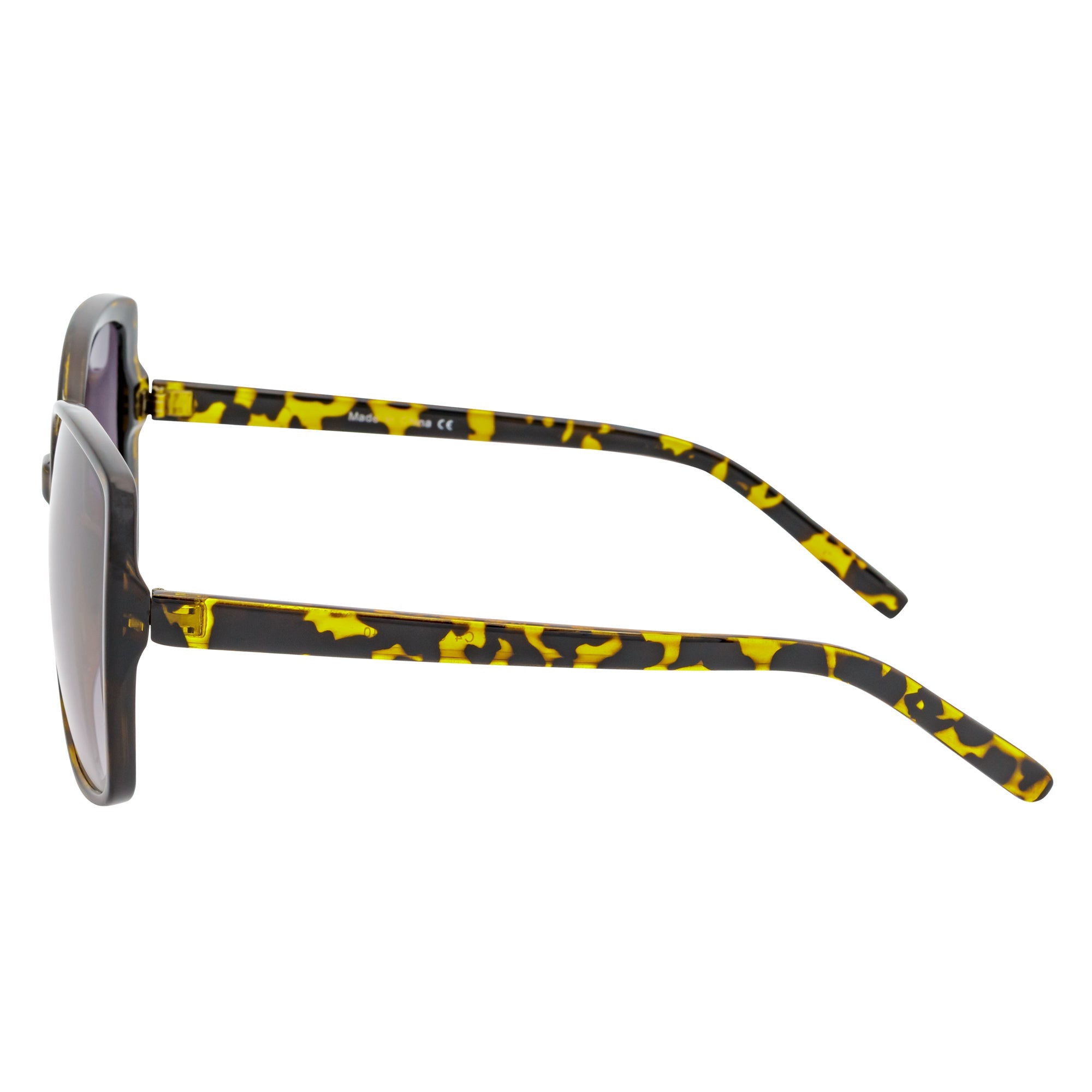 JUSTINE - Modern Square Oversize Tortoise Sunglasses Lavender Lens