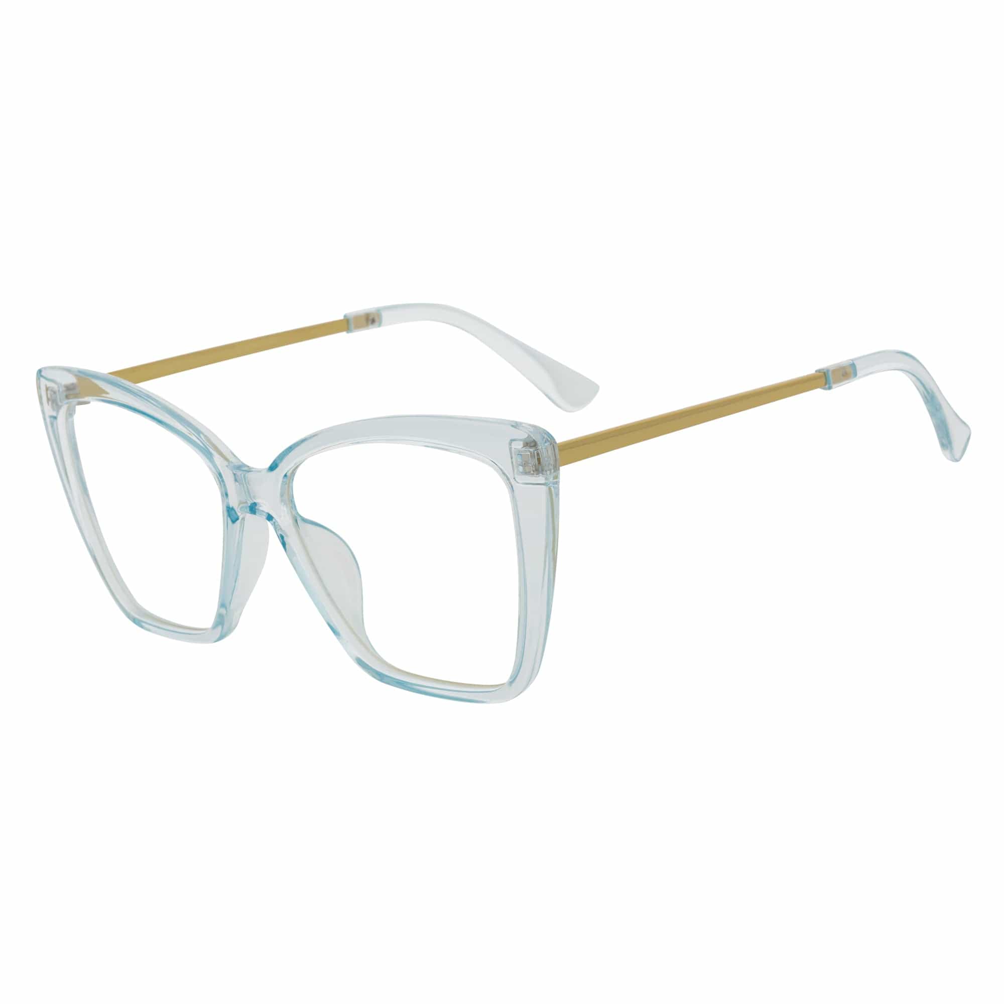 KATE - Oversize Womens Cat Eye Blue Light Glasses Clear Blue Clear Lens - MorspecsM1110-4