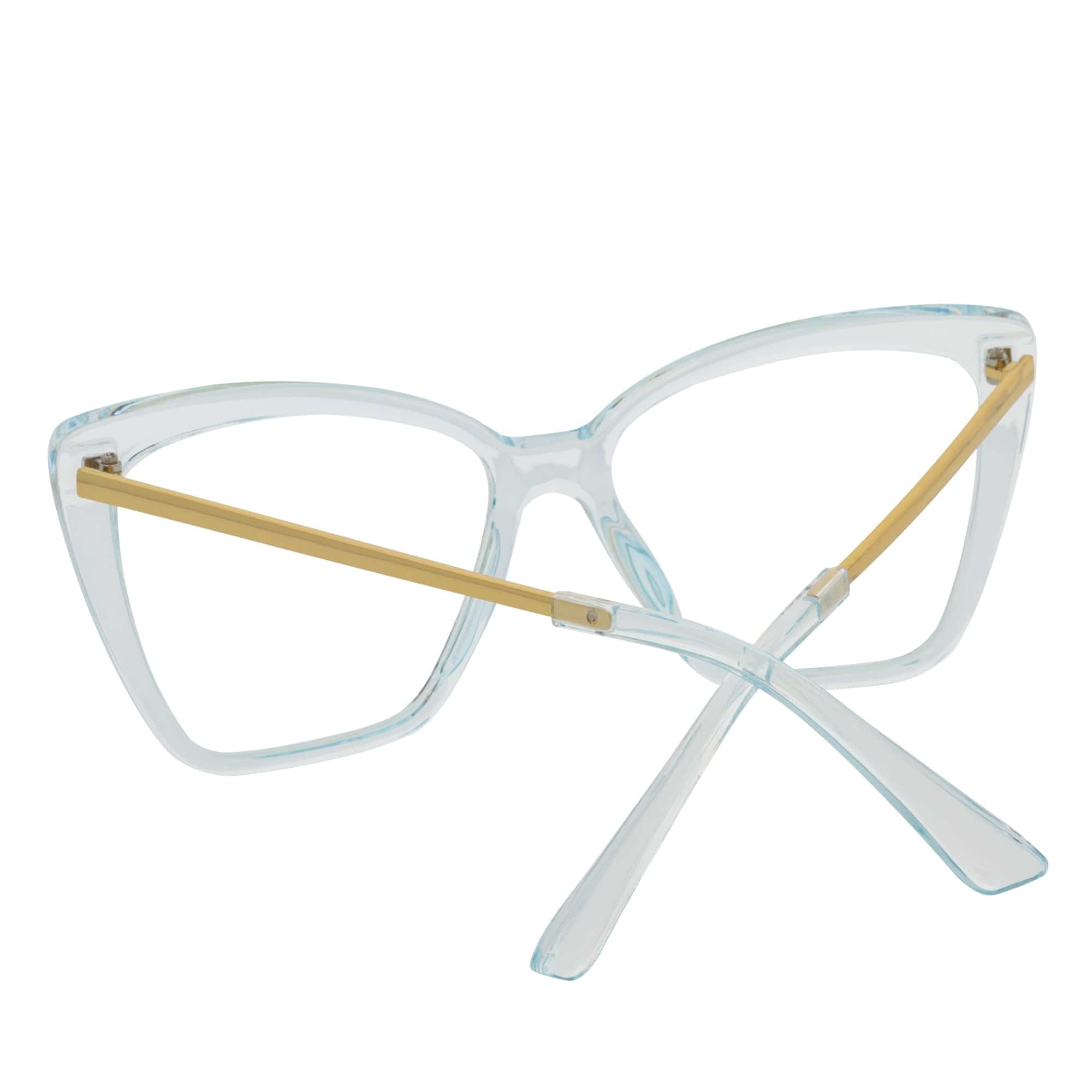 KATE - Oversize Womens Cat Eye Blue Light Glasses Clear Blue Clear Lens - MorspecsM1110-4