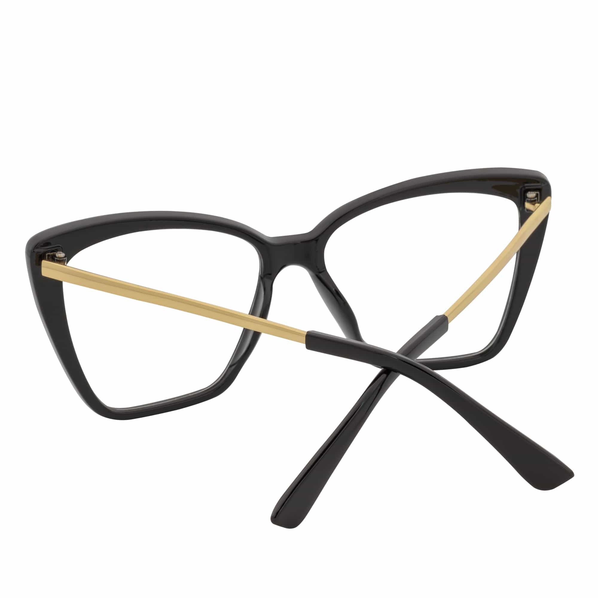 KATE - Oversize Womens Cat Eye Blue Light Glasses Gloss Black Clear Lens