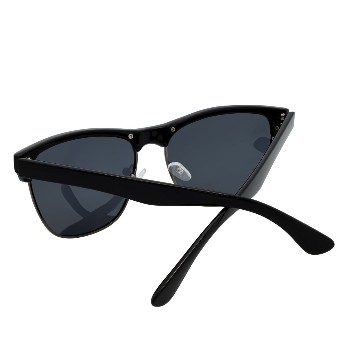 KETCH - Polarized Modern Semi-Rimless Horn Rimmed Black-Gunmetal Smoke