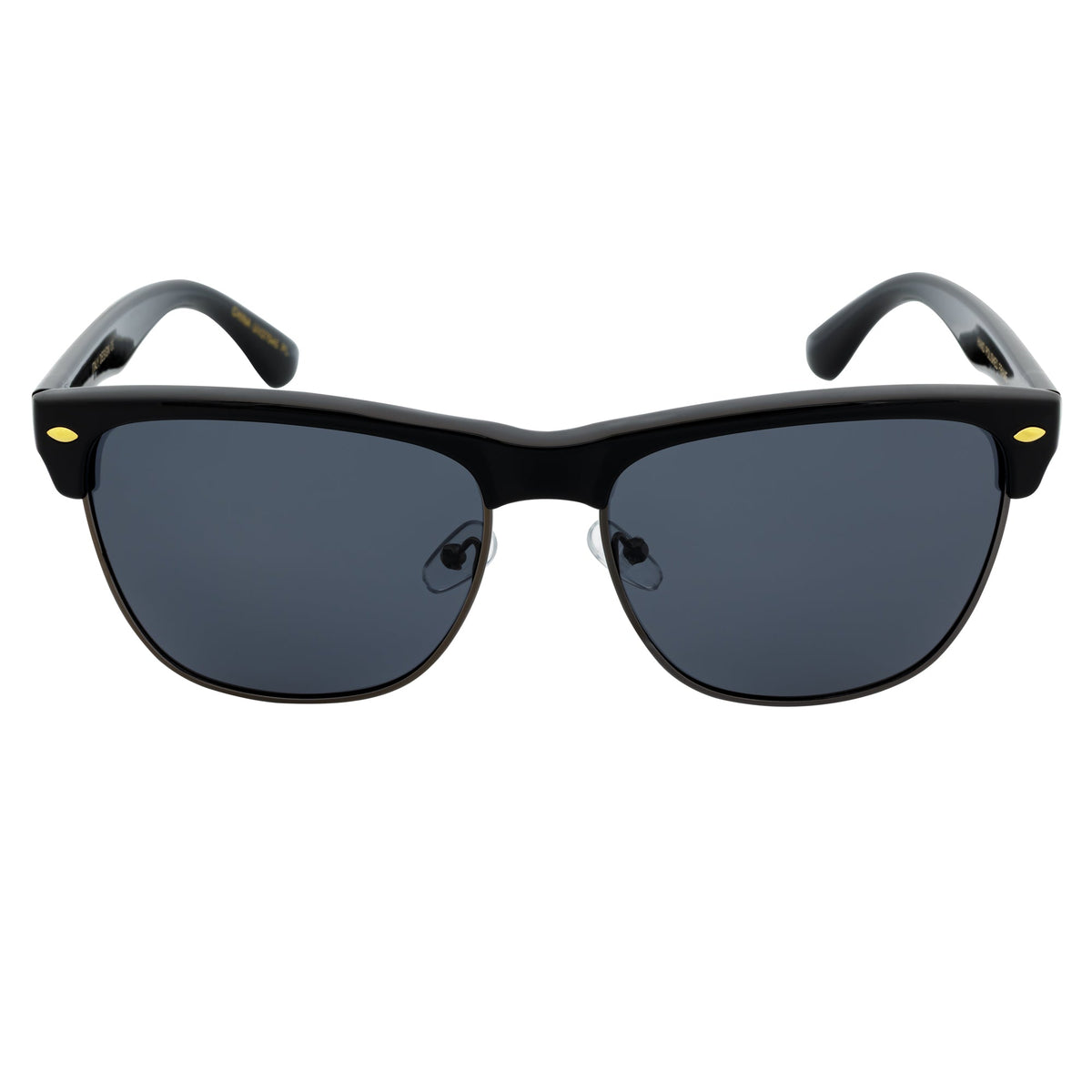 KETCH - Polarized Modern Semi-Rimless Horn Rimmed Black-Gunmetal Smoke