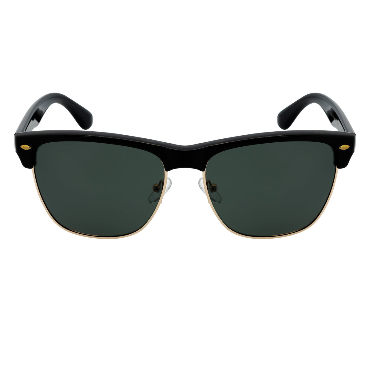 KETCH - Polarized Semi-Rimless Horn Rimmed Black-Gold Green