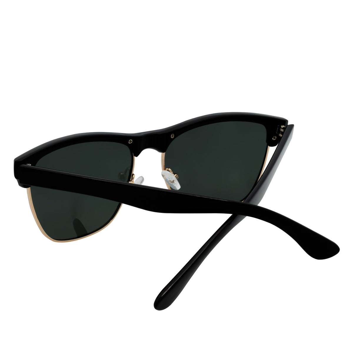 KETCH - Polarized Semi-Rimless Horn Rimmed Black-Gold Green