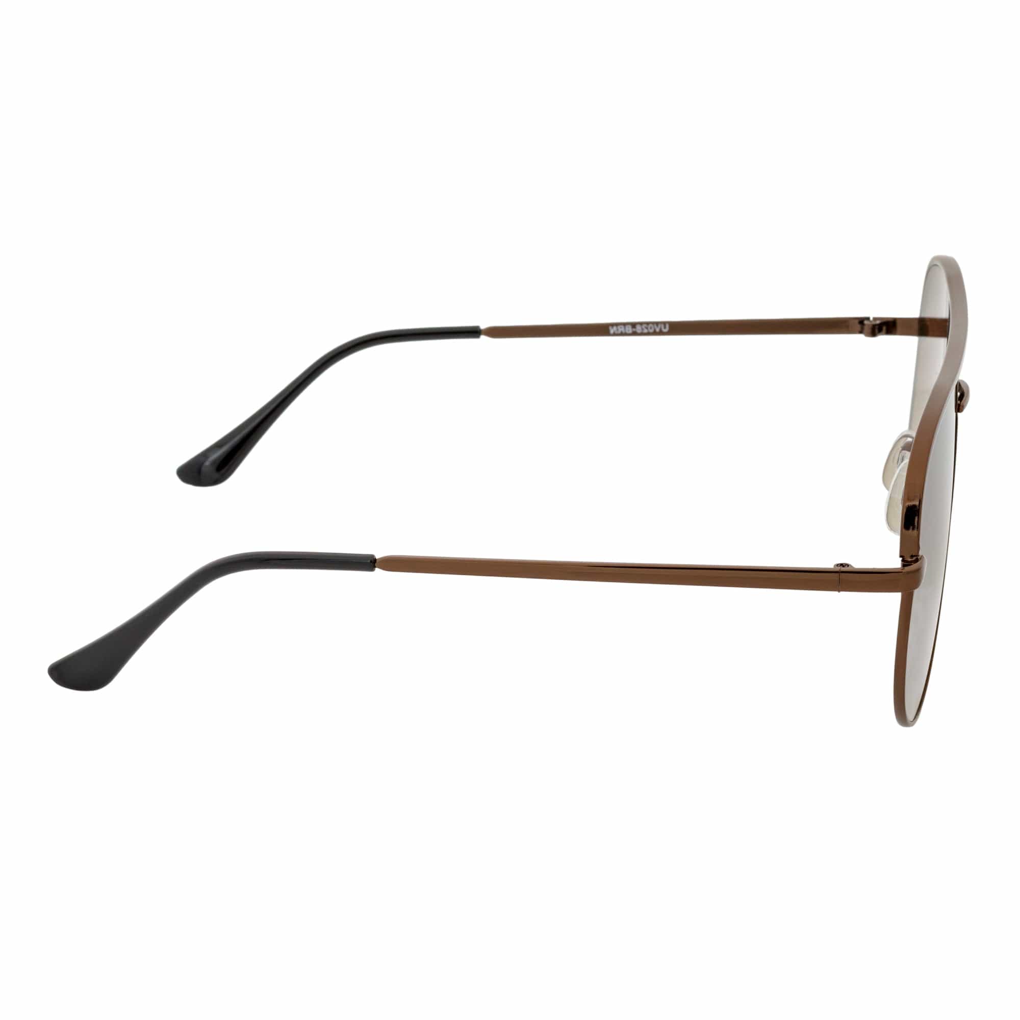 KEY - Oversize Large Flat Lens Metal Aviator Sunglasses Copper Amber Lens - MorspecsM1040-3