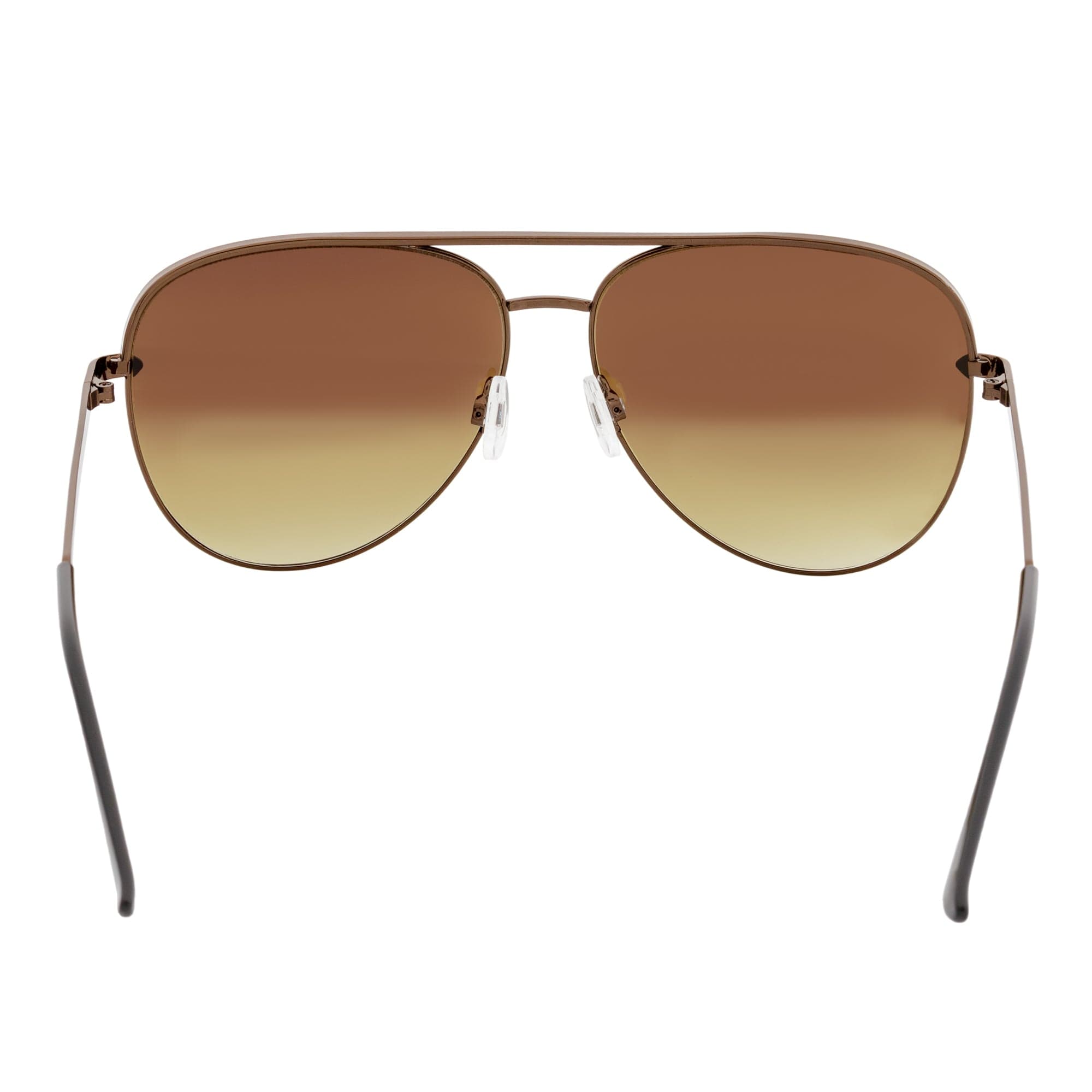 KEY - Oversize Large Flat Lens Metal Aviator Sunglasses Copper Amber Lens - MorspecsM1040-3