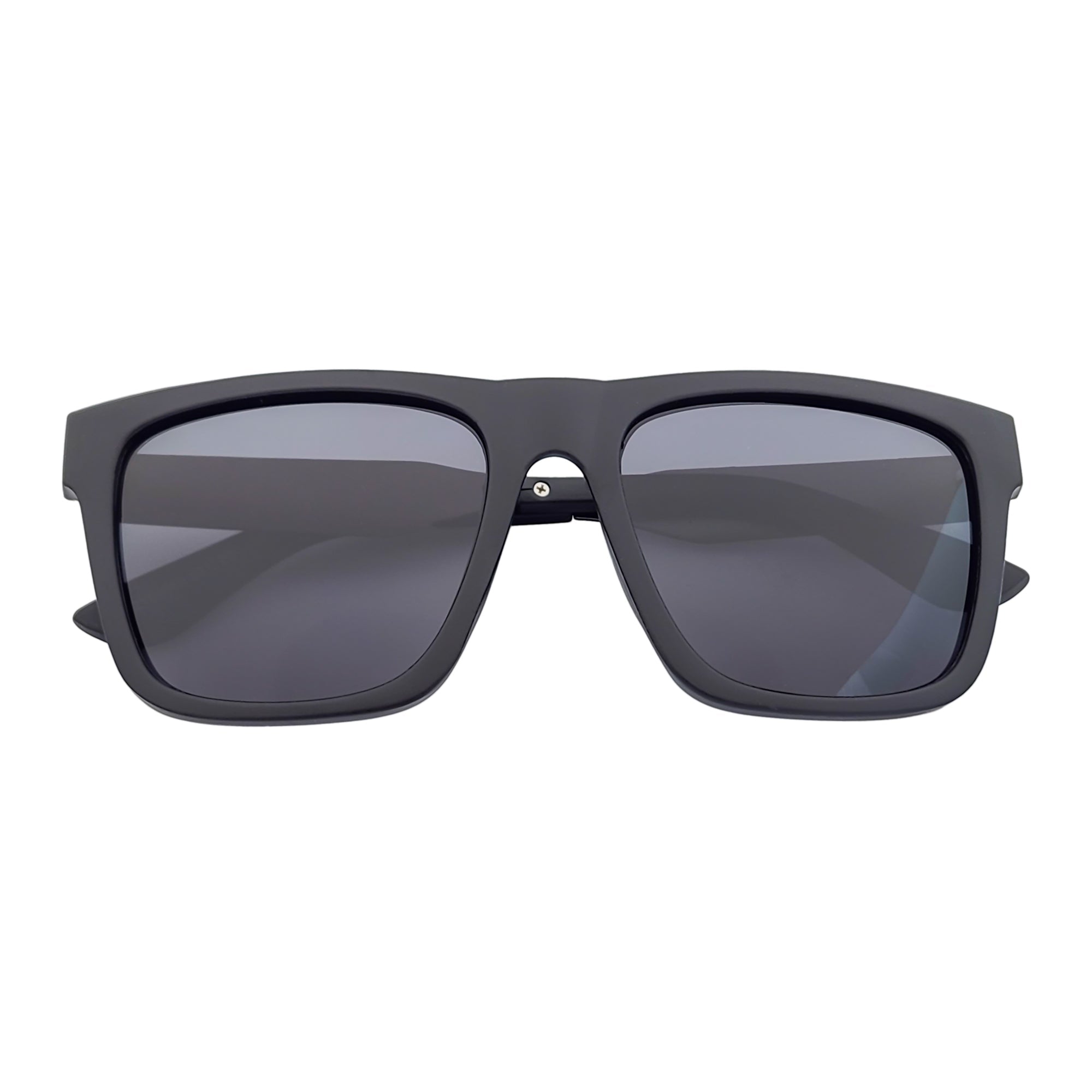KODA - Polarized Oversize Square Matte Black Sunglasses Dark Smoke Lens