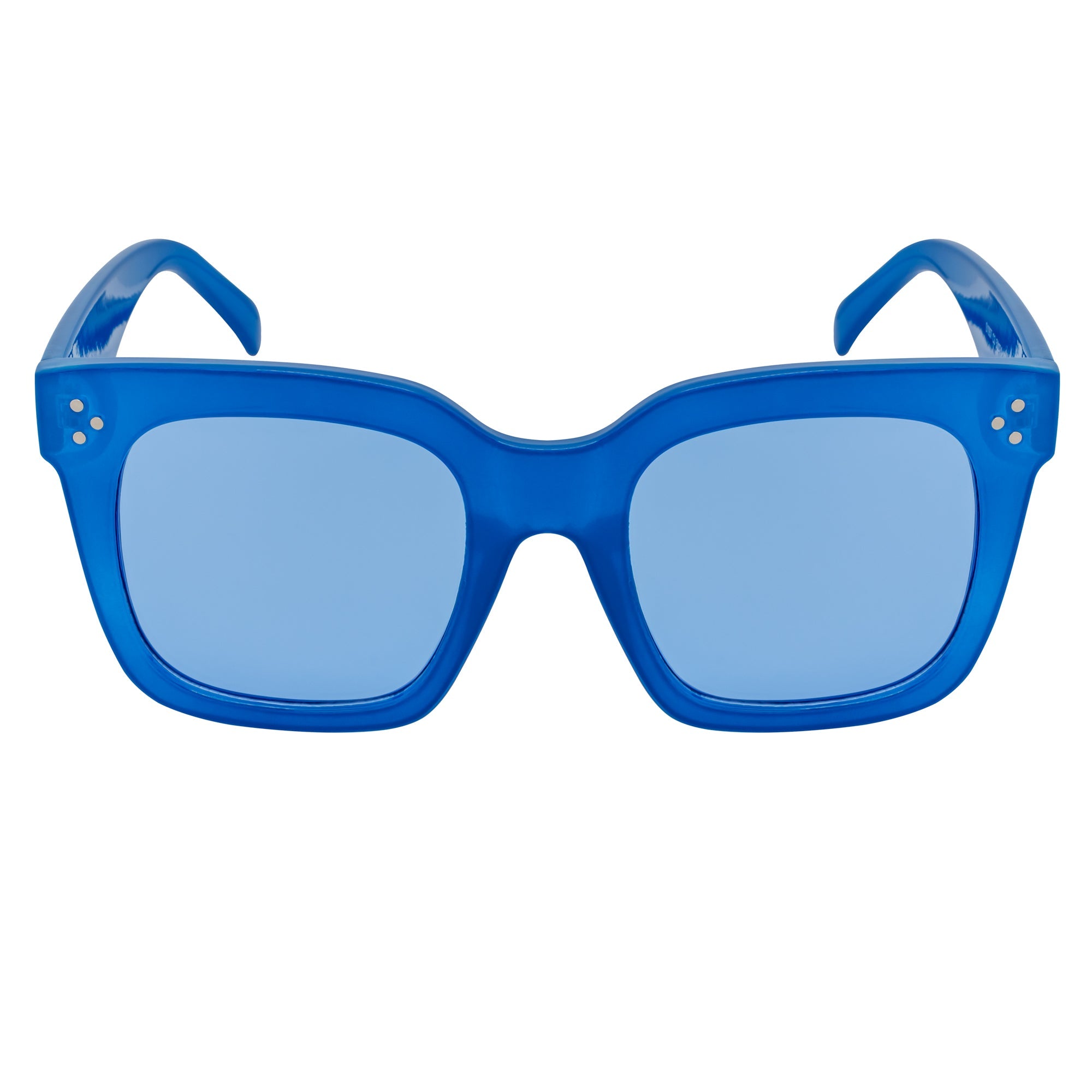 LEIA - Oversize Square Horn Rimmed Sunglasses Blue
