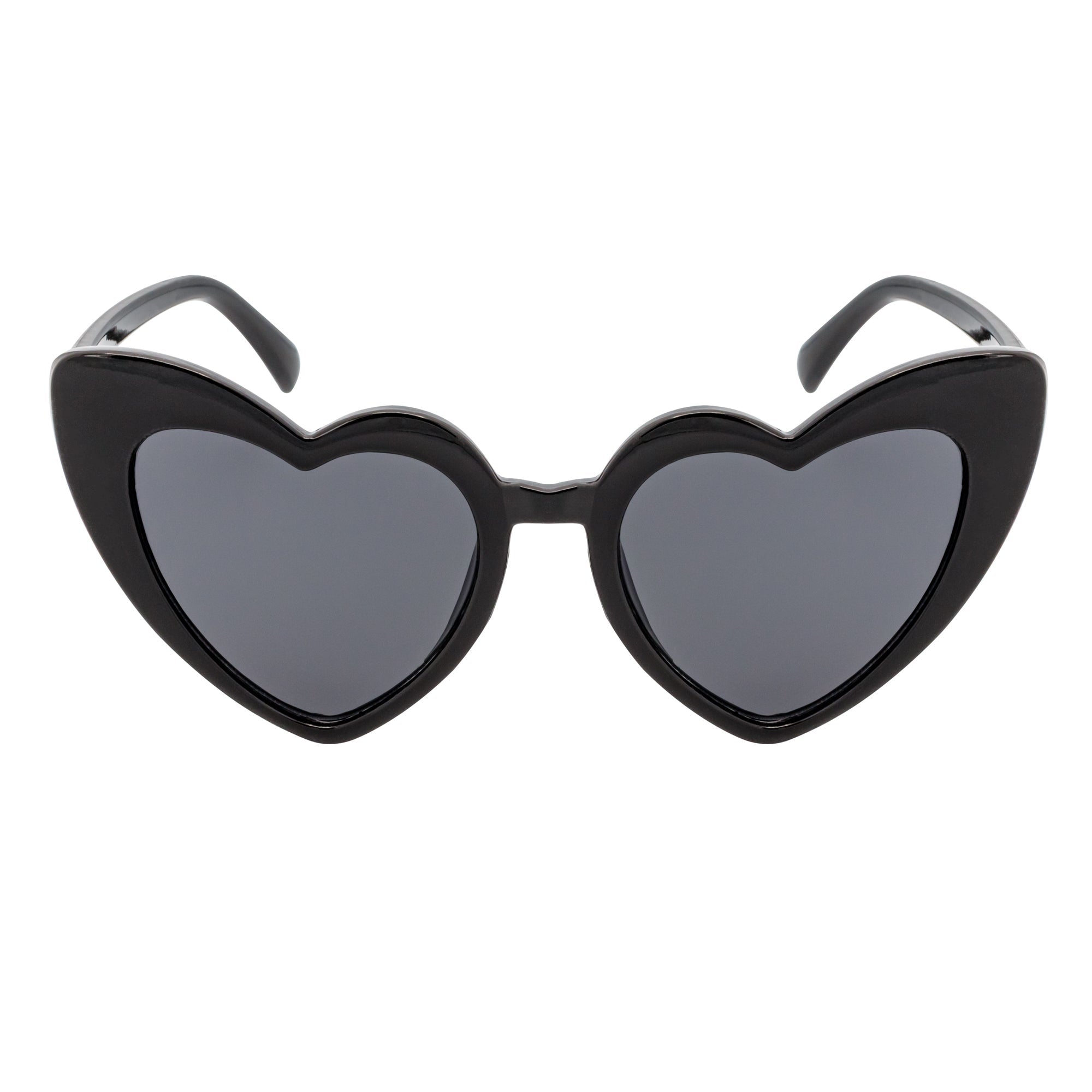 LITTLEHEART - Kids Girls Small Heart Shaped Sunglasses Black Smoke