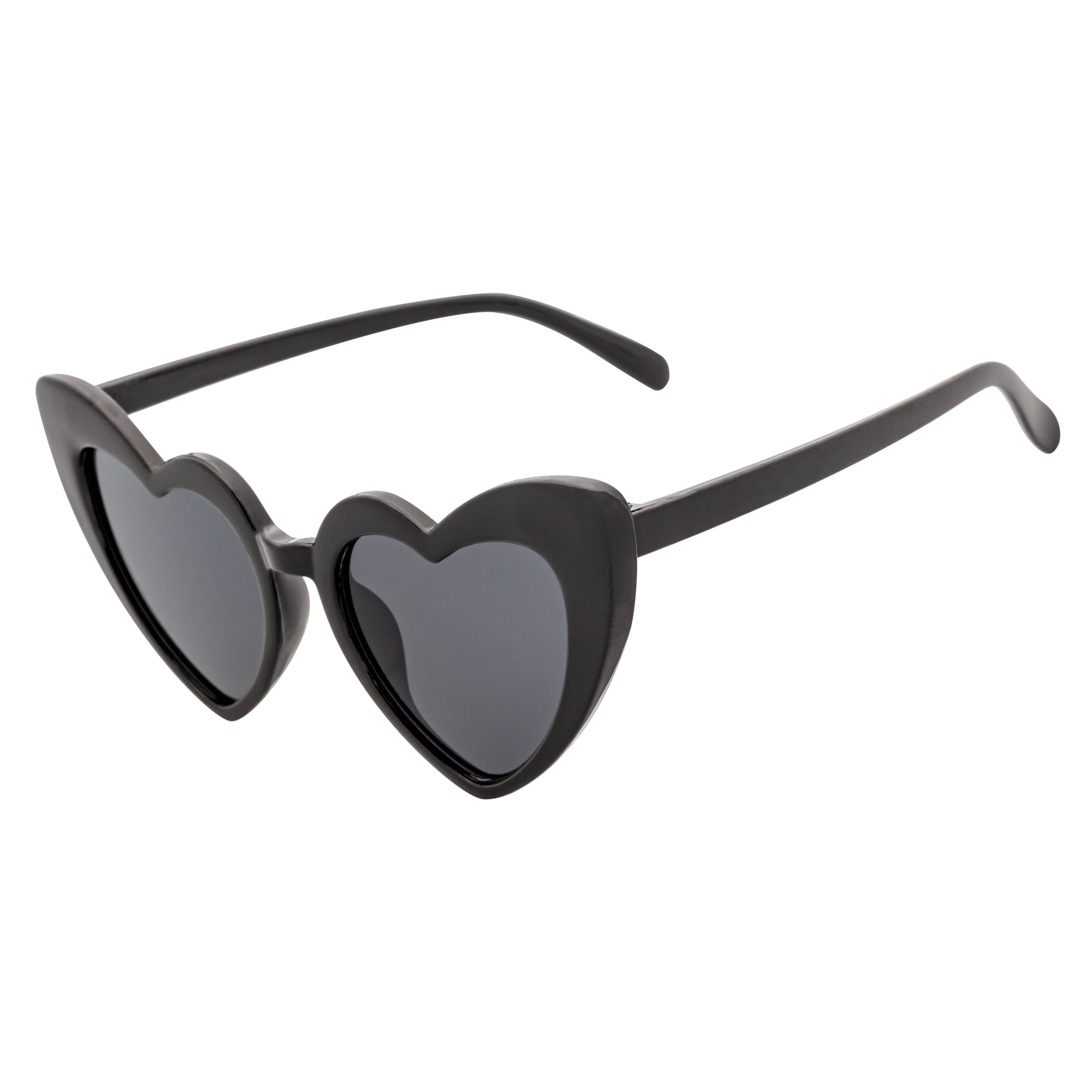 LITTLEHEART - Kids Girls Small Heart Shaped Sunglasses Black Smoke
