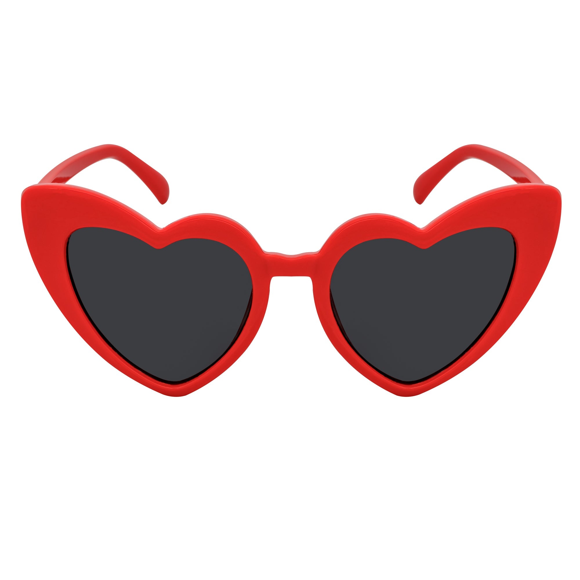 LITTLEHEART - Kids Girls Small Heart Shaped Sunglasses Red Smoke