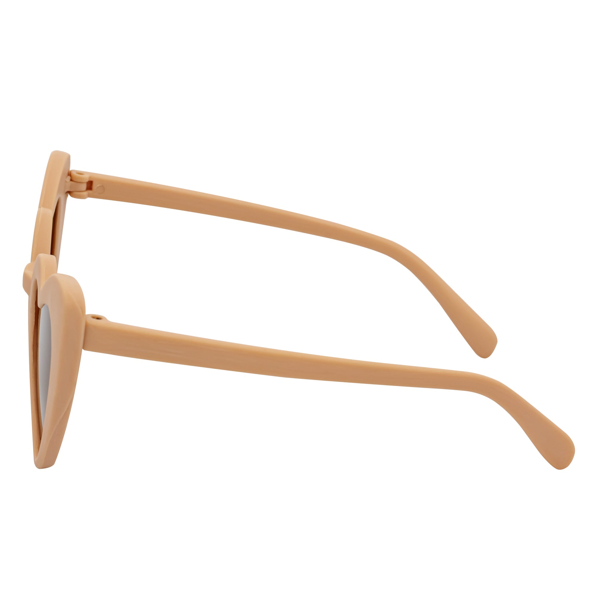LITTLEHEART - Kids Girls Small Heart Shaped Sunglasses Tan Brown Tint