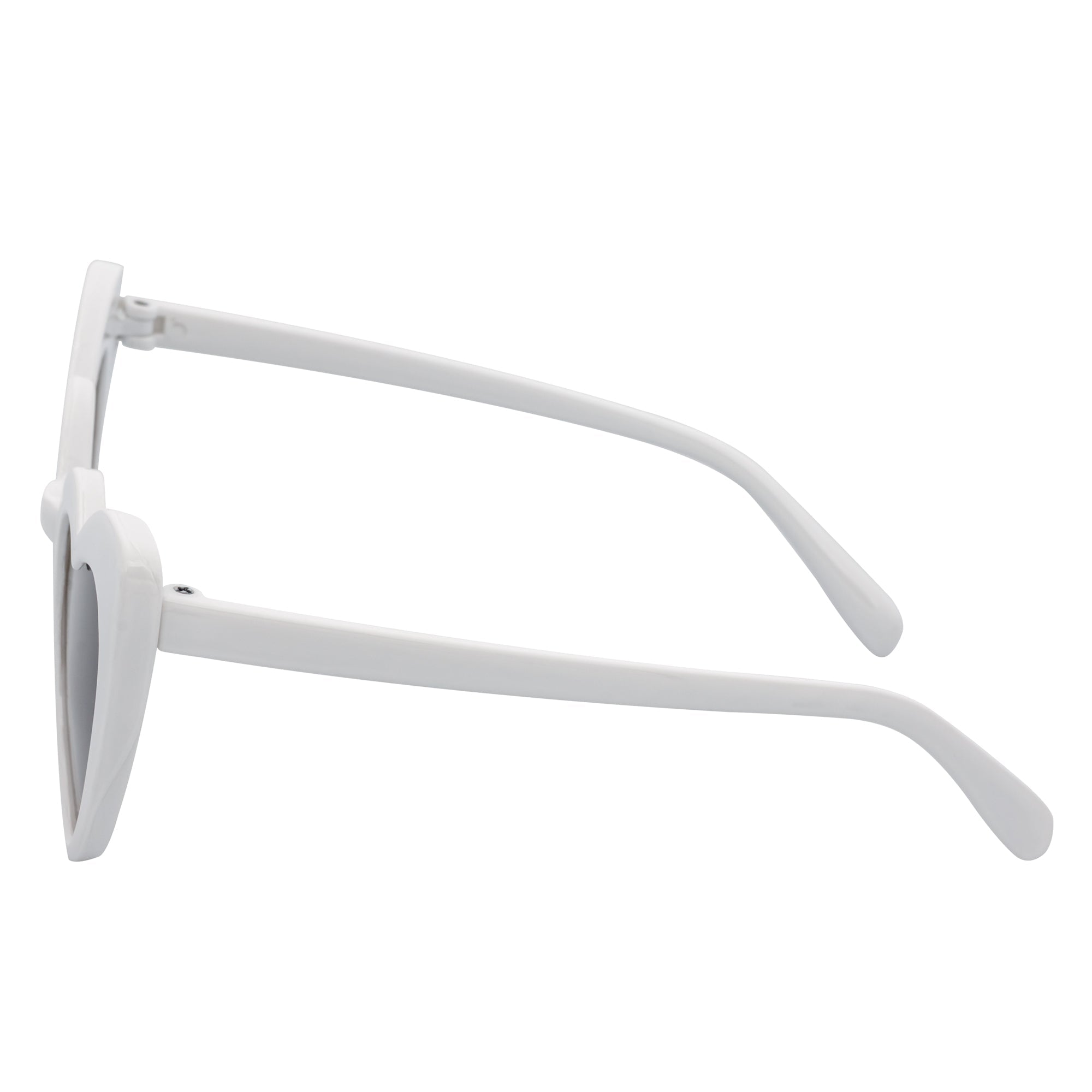 LITTLEHEART - Kids Girls Small Heart Shaped Sunglasses White Smoke Lens