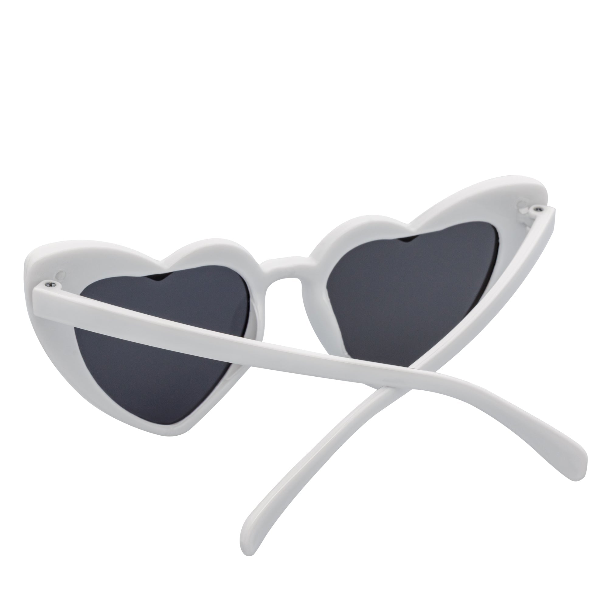 LITTLEHEART - Kids Girls Small Heart Shaped Sunglasses White Smoke Lens
