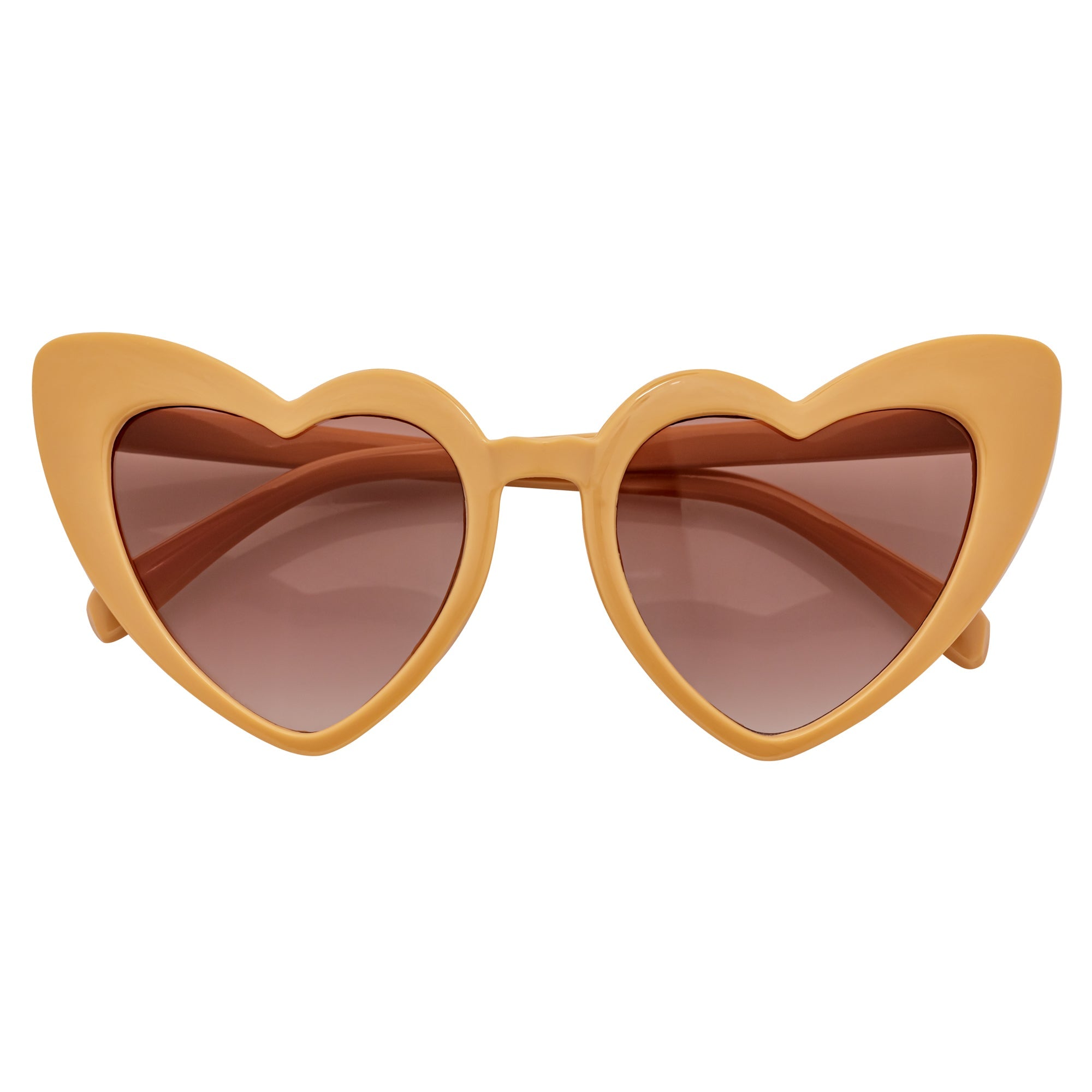 LITTLEHEART - Kids Small Heart Shaped Sunglasses Light Brown Amber Lens