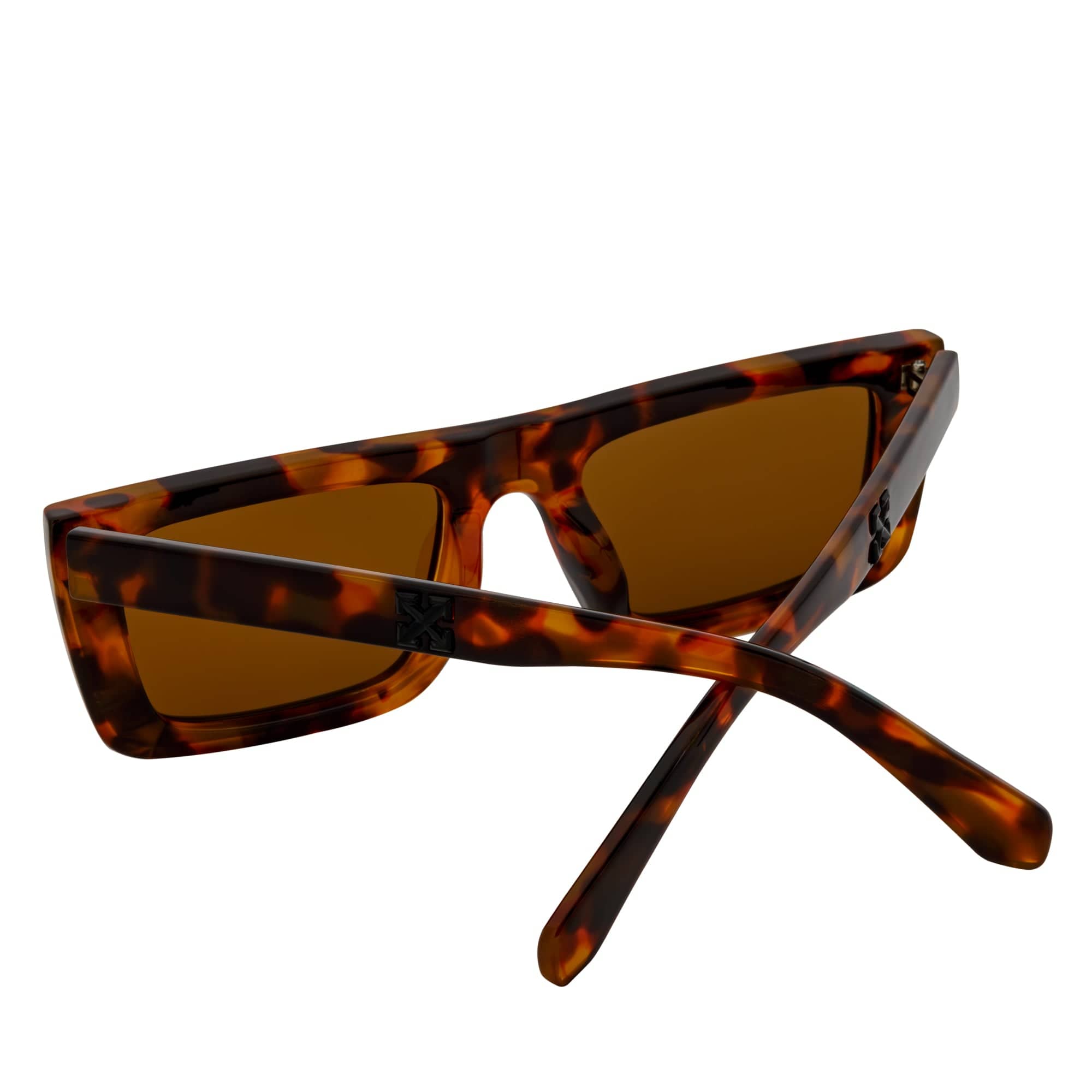 LOWKEY - Small Flat Top Rectangle Square Frame Sunglasses Tortoise Brown