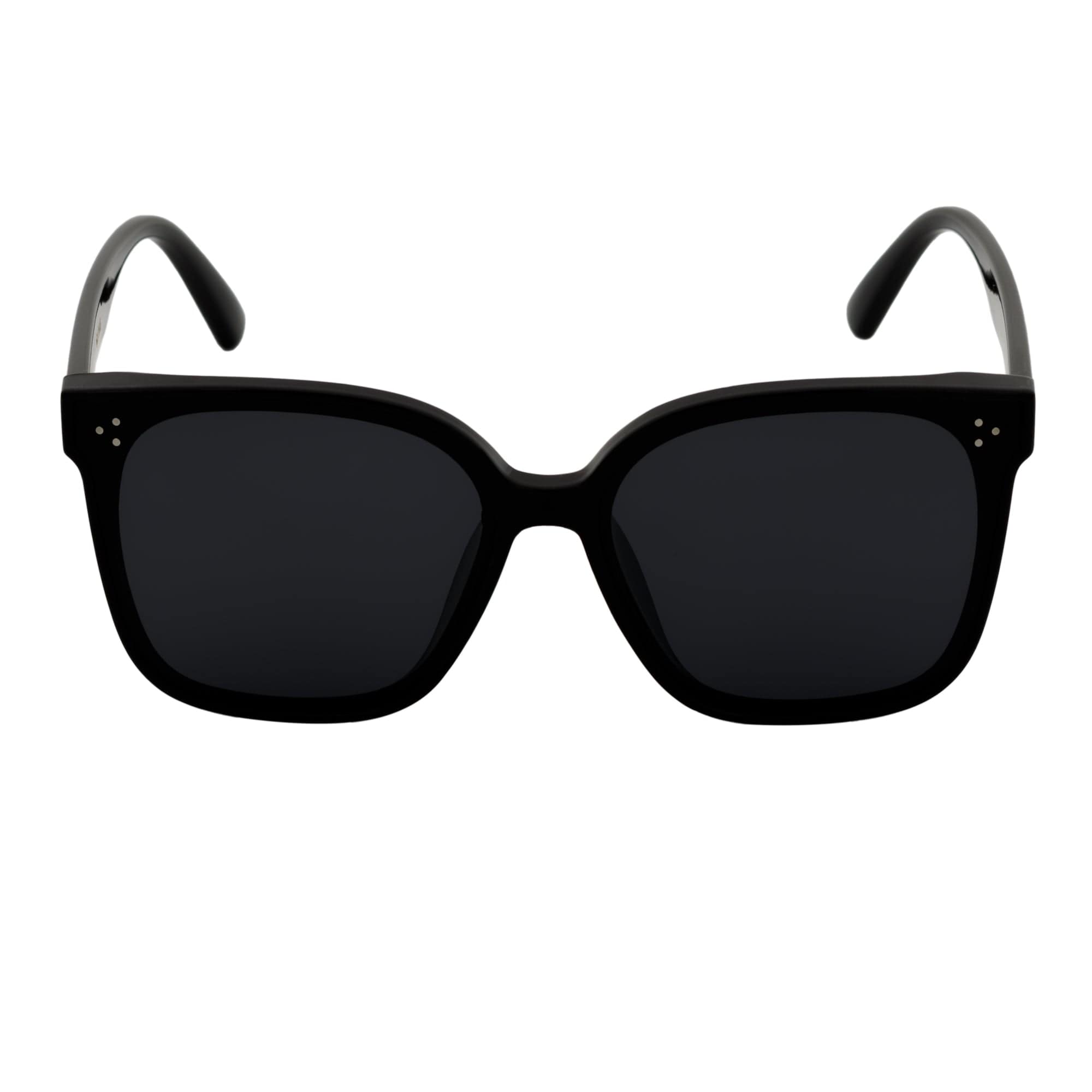 MIA - Polarized Womens Oversize 3 Pin Cat Eye Sunglasses Gloss Black Smoke