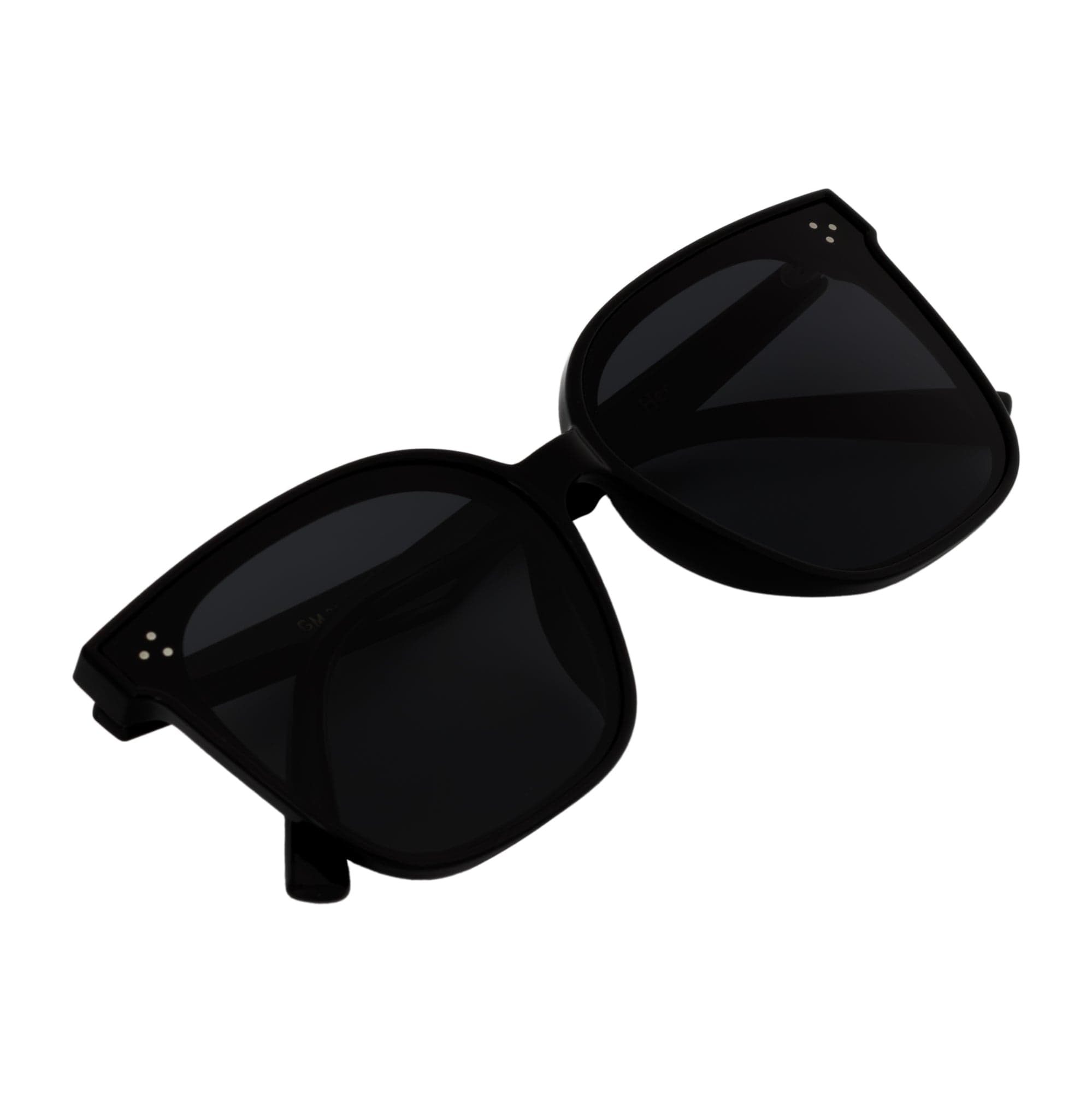 MIA - Polarized Womens Oversize 3 Pin Cat Eye Sunglasses Gloss Black Smoke