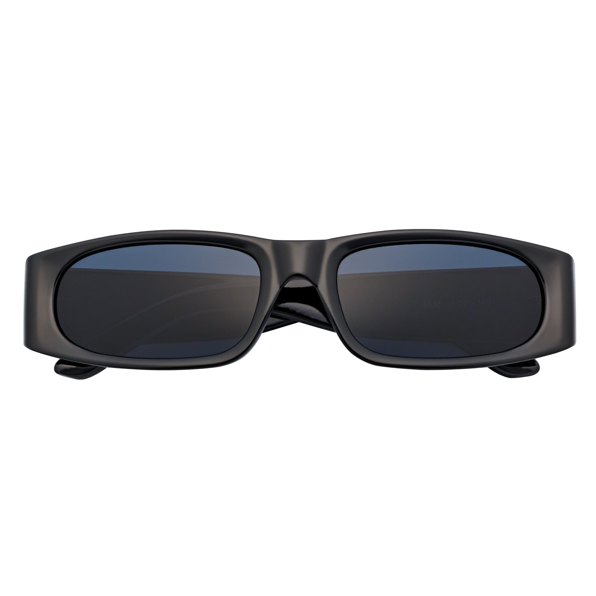 MILO - Thick Small Rectangle Sunglasses Black Smoke