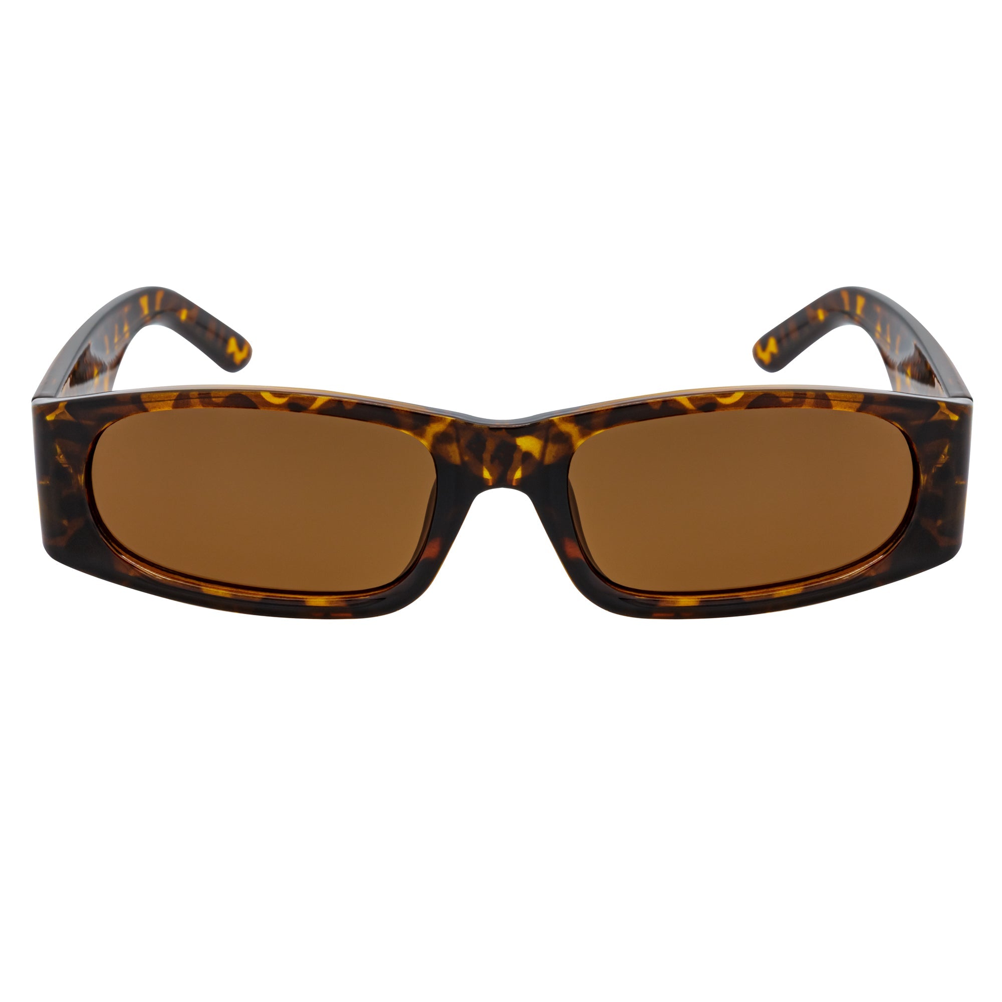 MILO - Thick Small Rectangle Sunglasses Tortoise Brown