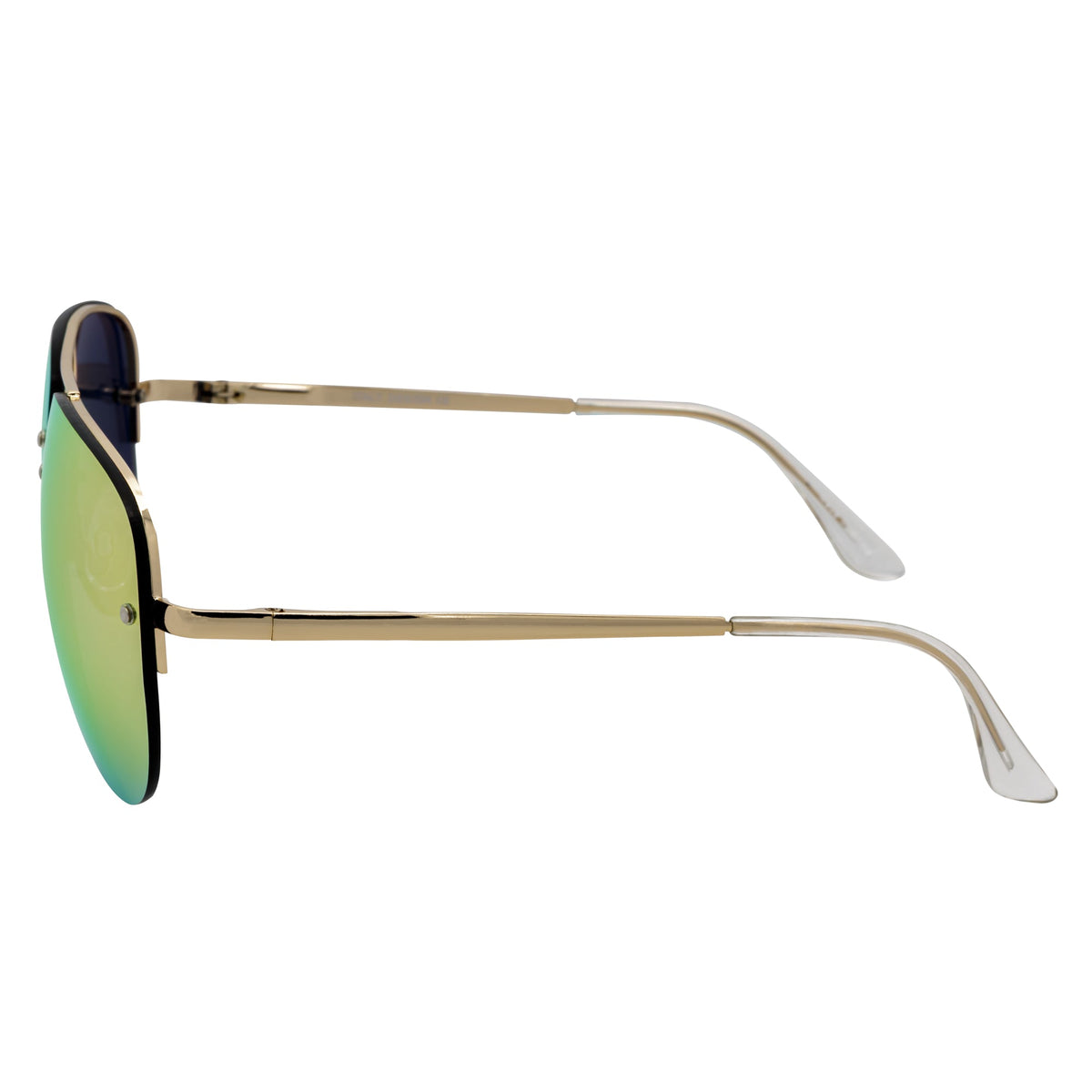 MIRAMAR - Flex Hinge Rimless Metal Aviator Sunglasses Gold Pink-Mirror