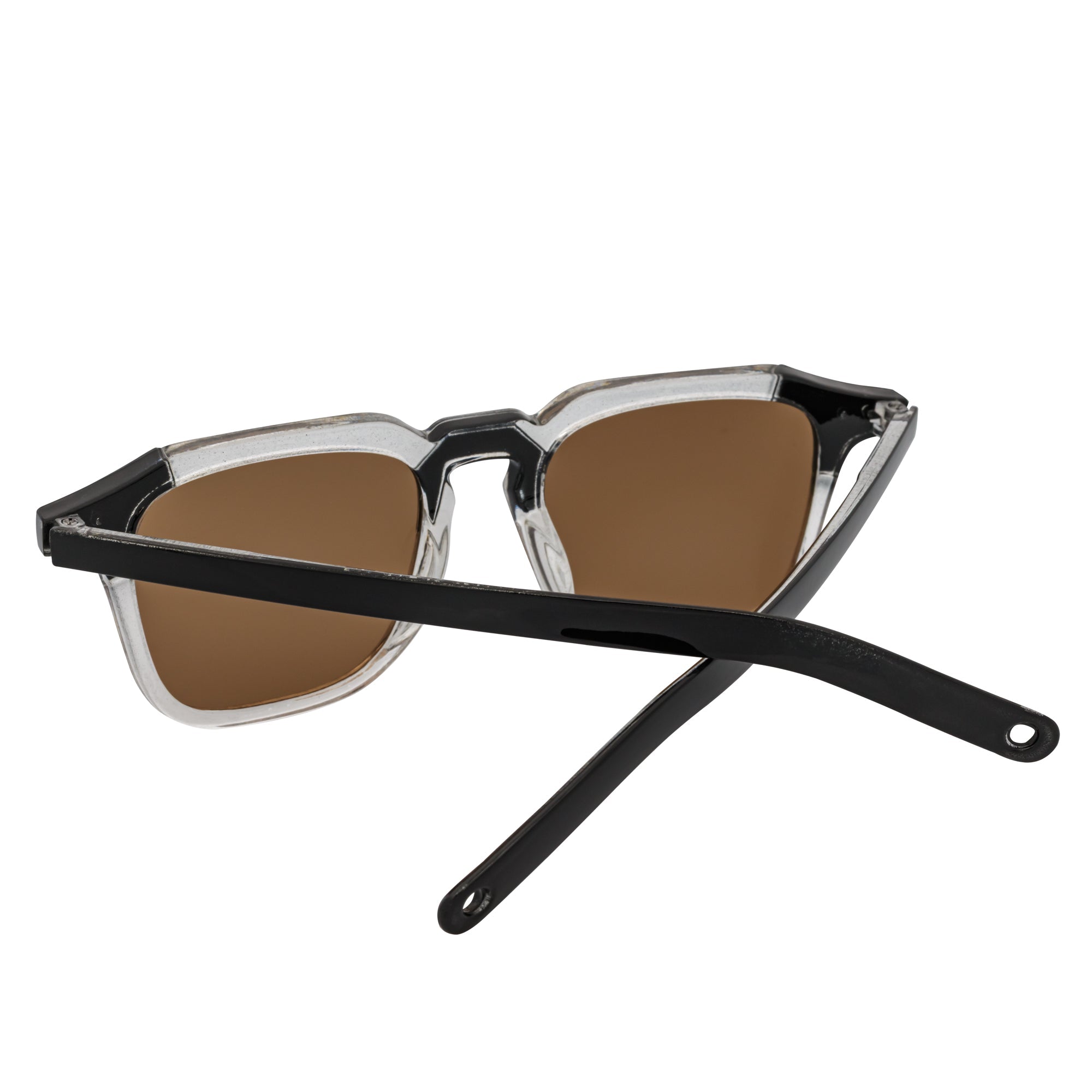 MISSONI - Two - Tone Square Horn Rimmed Black - Clear Sunglasses Brown Lens