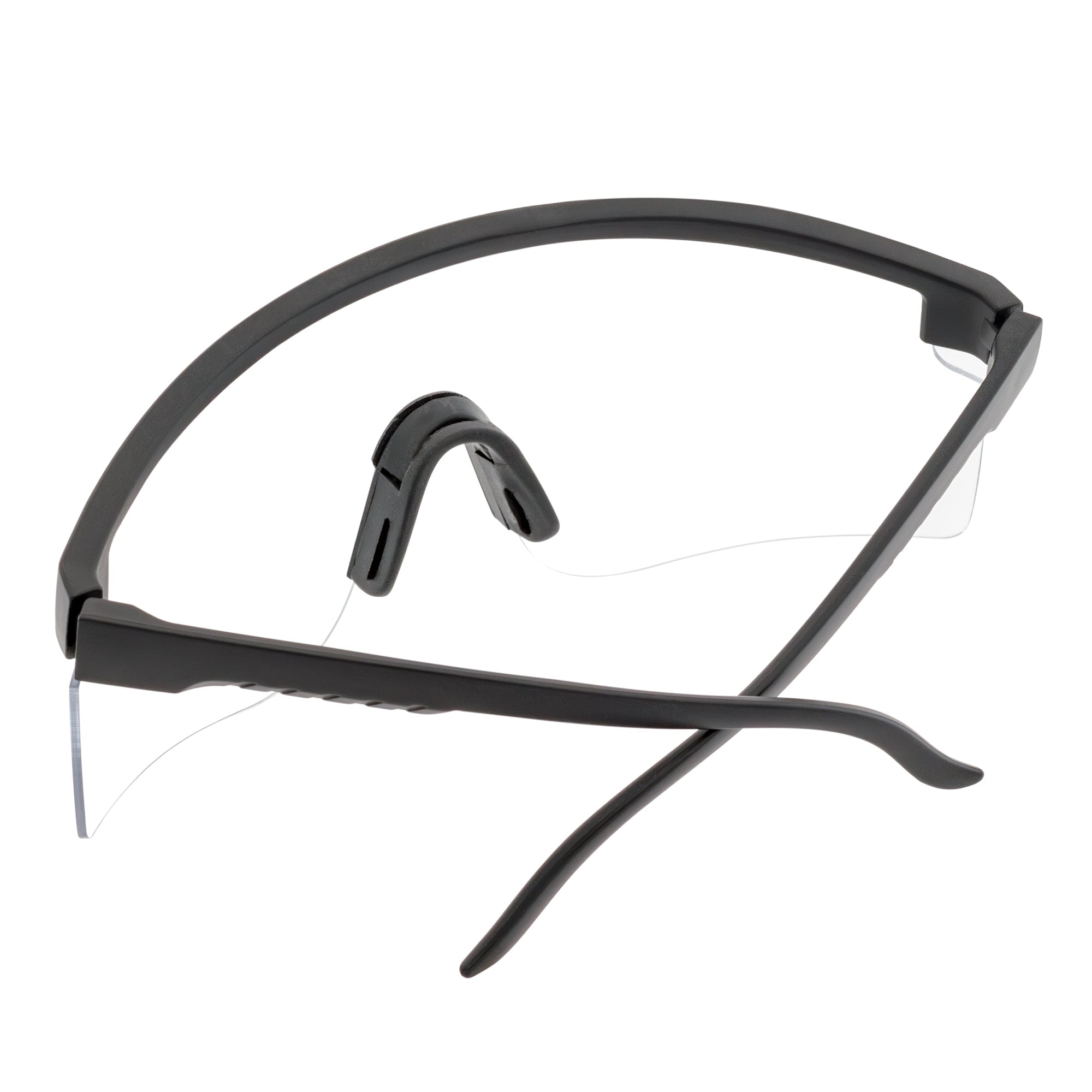 MONOLITH - X - Large Rimless Sports Matte Black Shield Glasses Clear Blue Light Lens