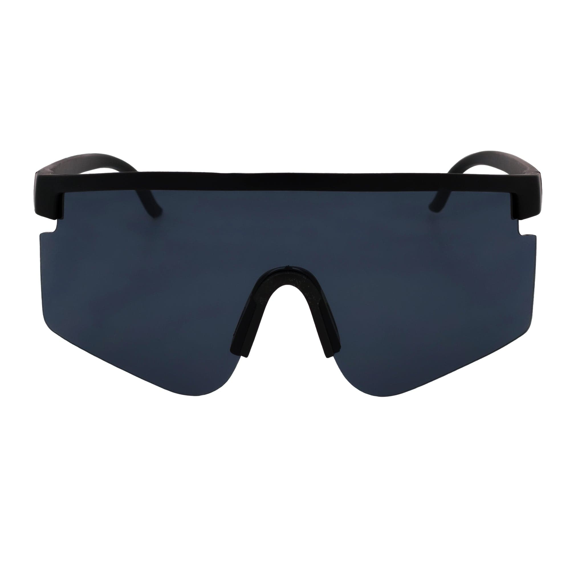 MONOLITH - X - Large Rimless Sports Shield Sunglasses Matte Black Dark Smoke Tint