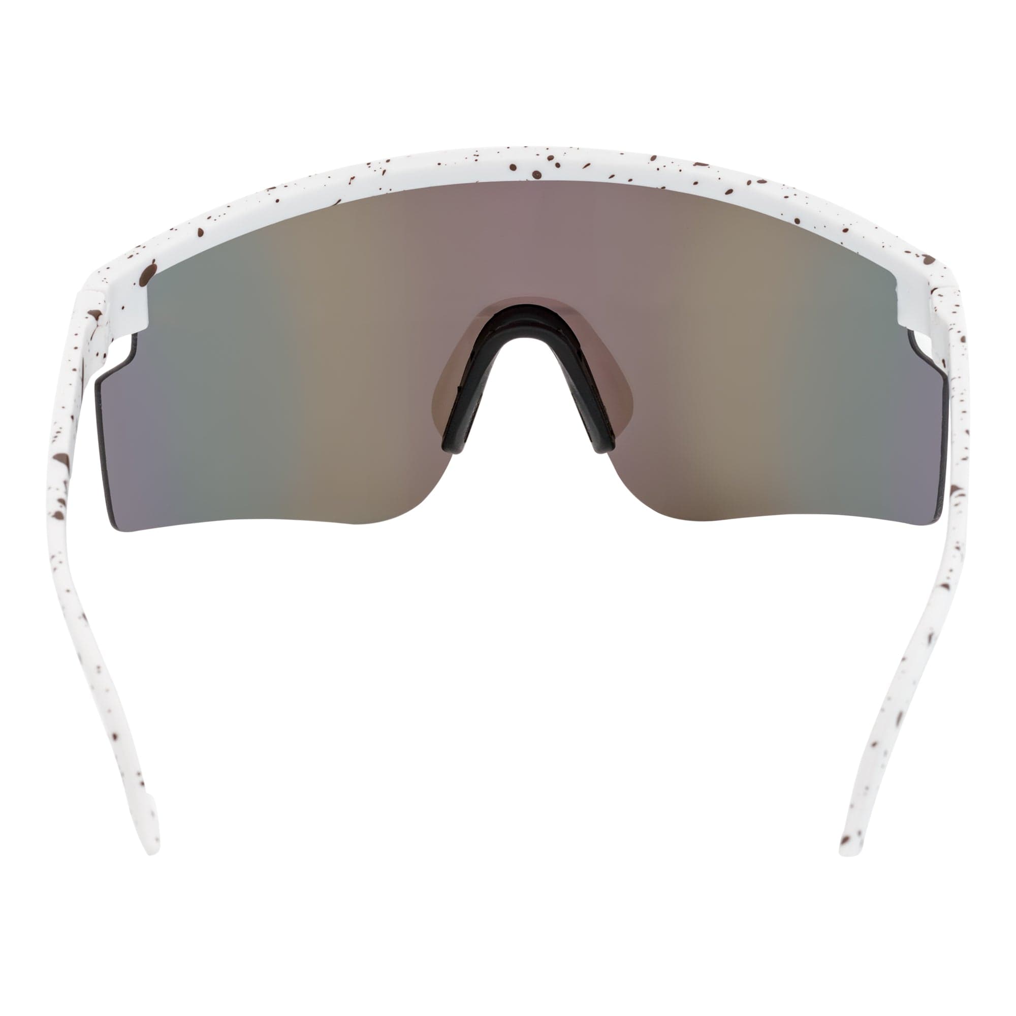 MONOLITH - X - Large Rimless Sports Shield Sunglasses White - Blue Mirror