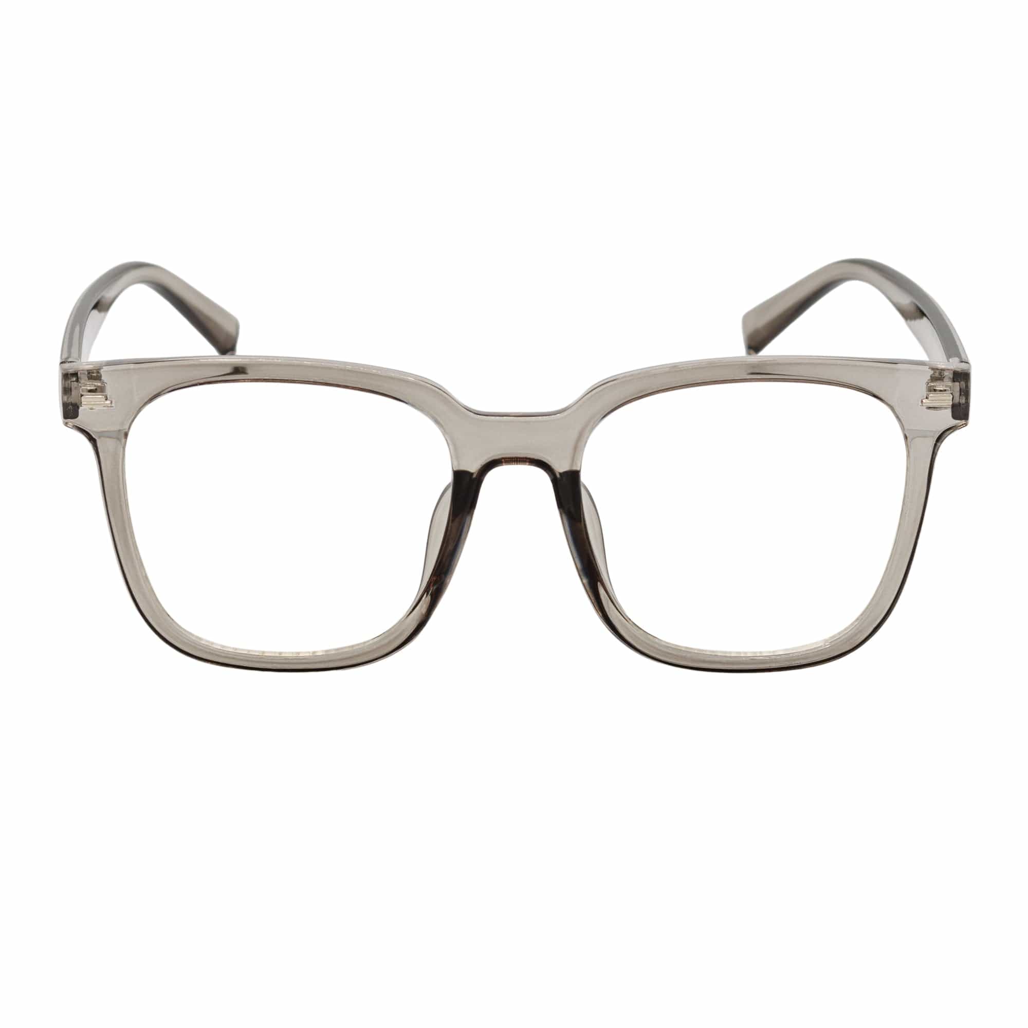 NEWPORT - Oversize Large Modern Square Glasses Clear Gray Clear Lens