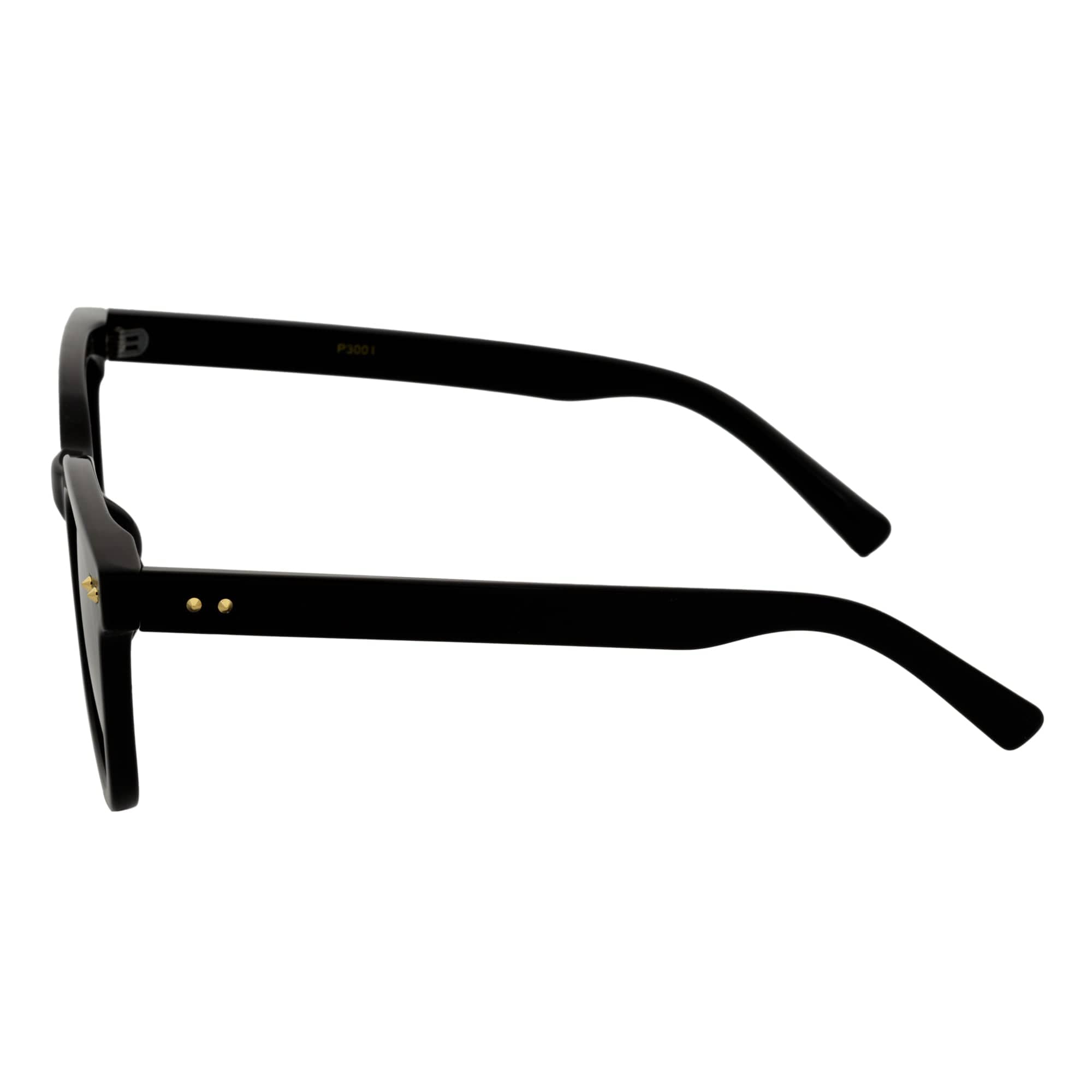 BELMONT - Polarized Classic Retro Horn Rimmed Gloss Black Smoke Tint