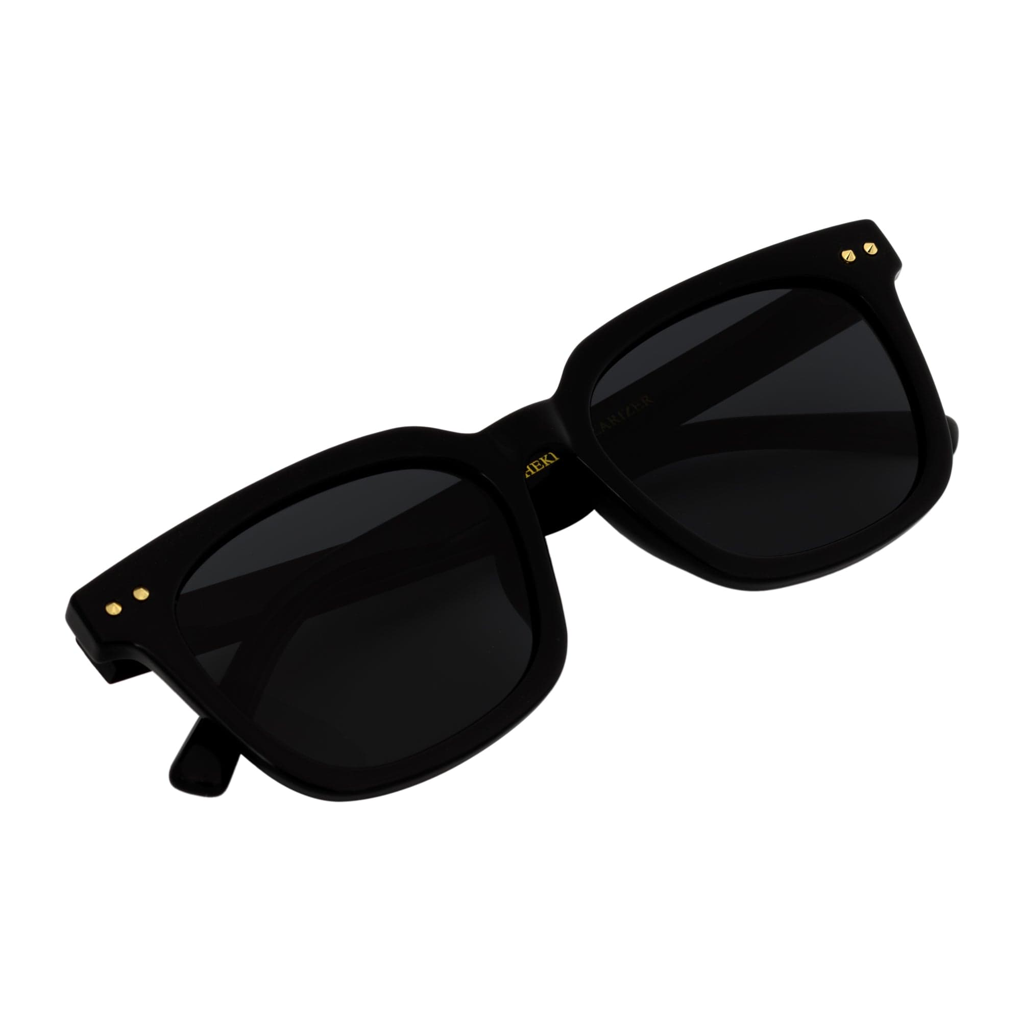 BELMONT - Polarized Classic Retro Horn Rimmed Gloss Black Smoke Tint