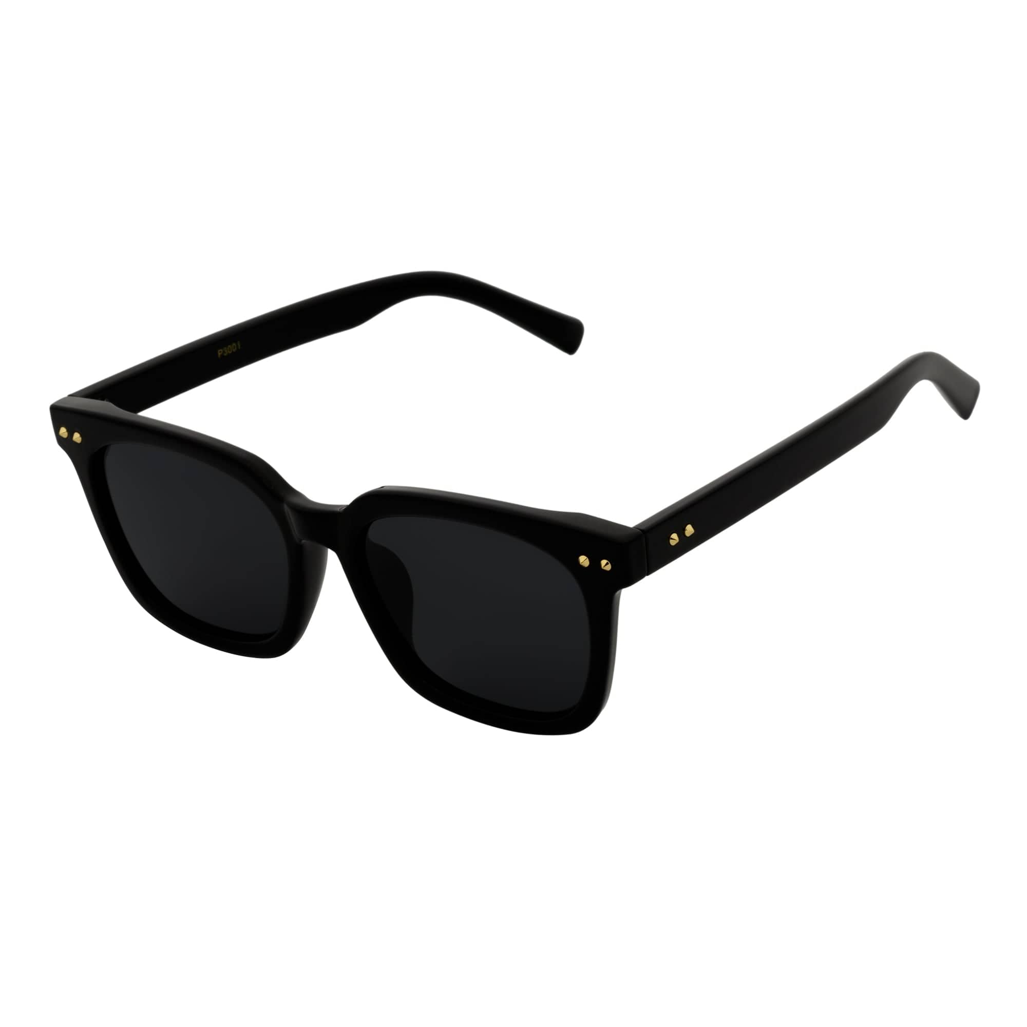 BELMONT - Polarized Classic Retro Horn Rimmed Gloss Black Smoke Tint
