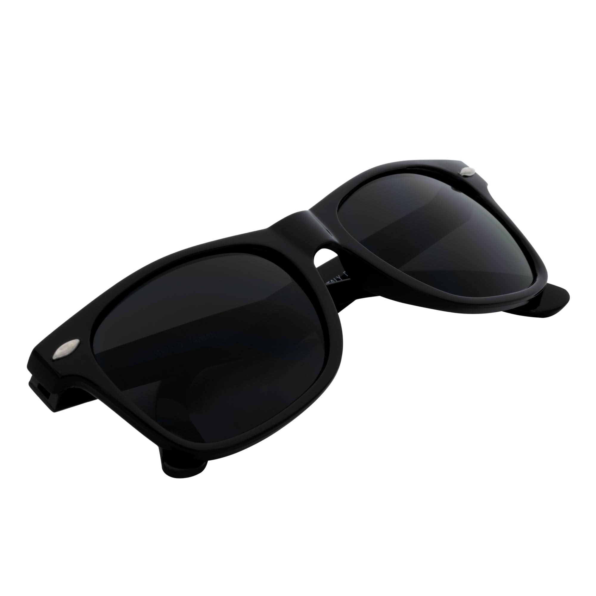 BLACKJACK - Classic Original Retro Horn Rimmed Sunglasses Gloss Black Smoke