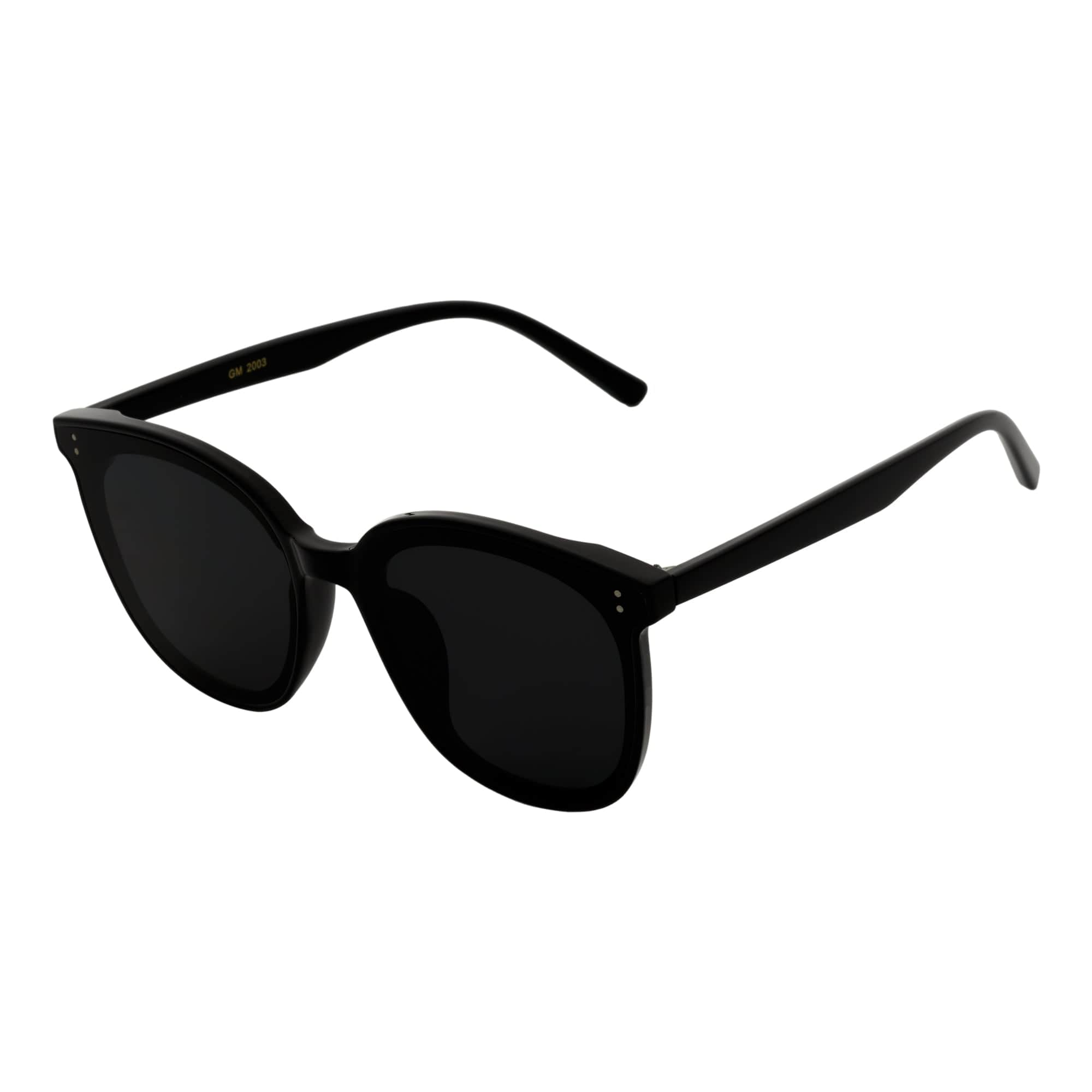 CIARA - Polarized Womens Oversize 2 Pin Cat Eye Sunglasses Black Smoke