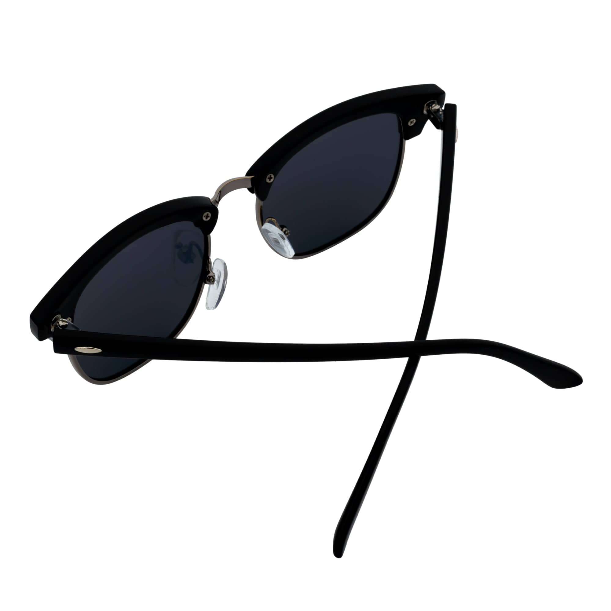 COUNTRY CLUB - Classic Semi - Rimless Half Frame Sunglasses Black Smoke Polarized