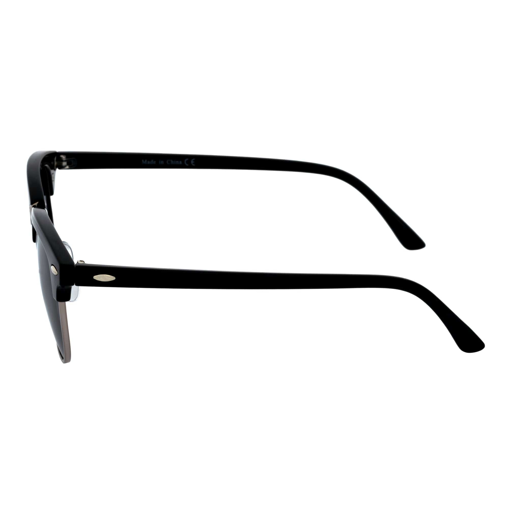 COUNTRY CLUB - Classic Semi - Rimless Half Frame Sunglasses Black Smoke Polarized