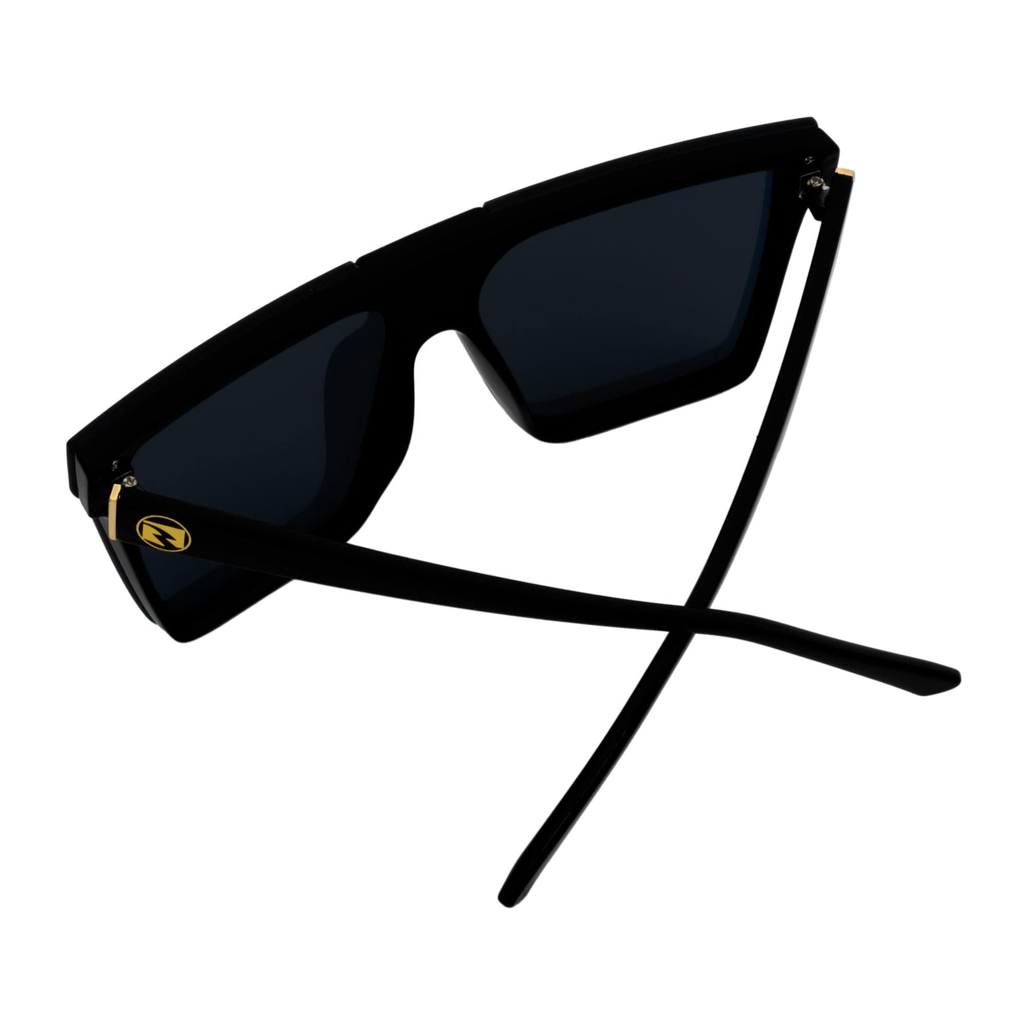 ELECTRIC - Large Rimless Rectangle Shield Sunglasses Gloss Black Purple Mirror