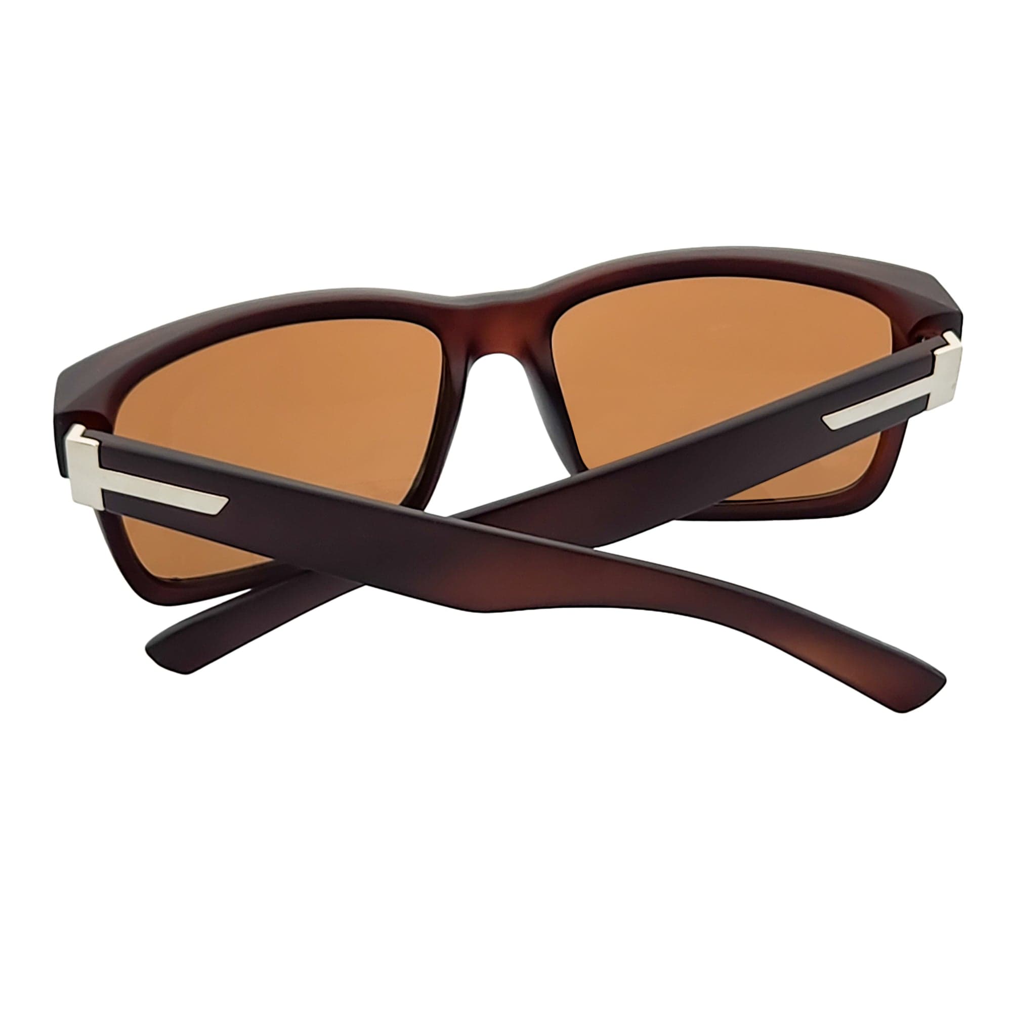 ENZO - Modern Sports Thick Square Sunglasses Frost Brown Brown Tint