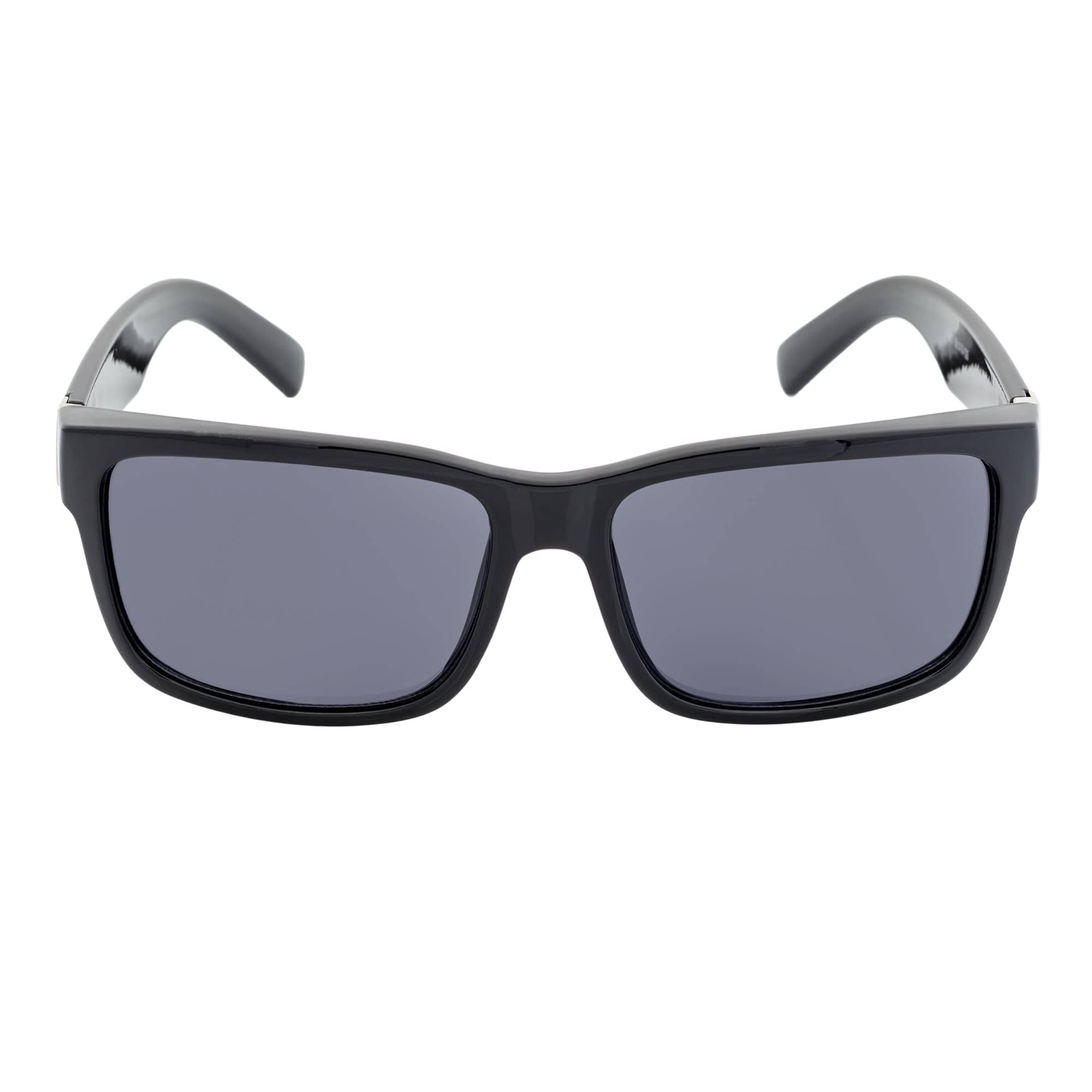 ENZO - Modern Sports Thick Square Sunglasses Gloss Black Smoke
