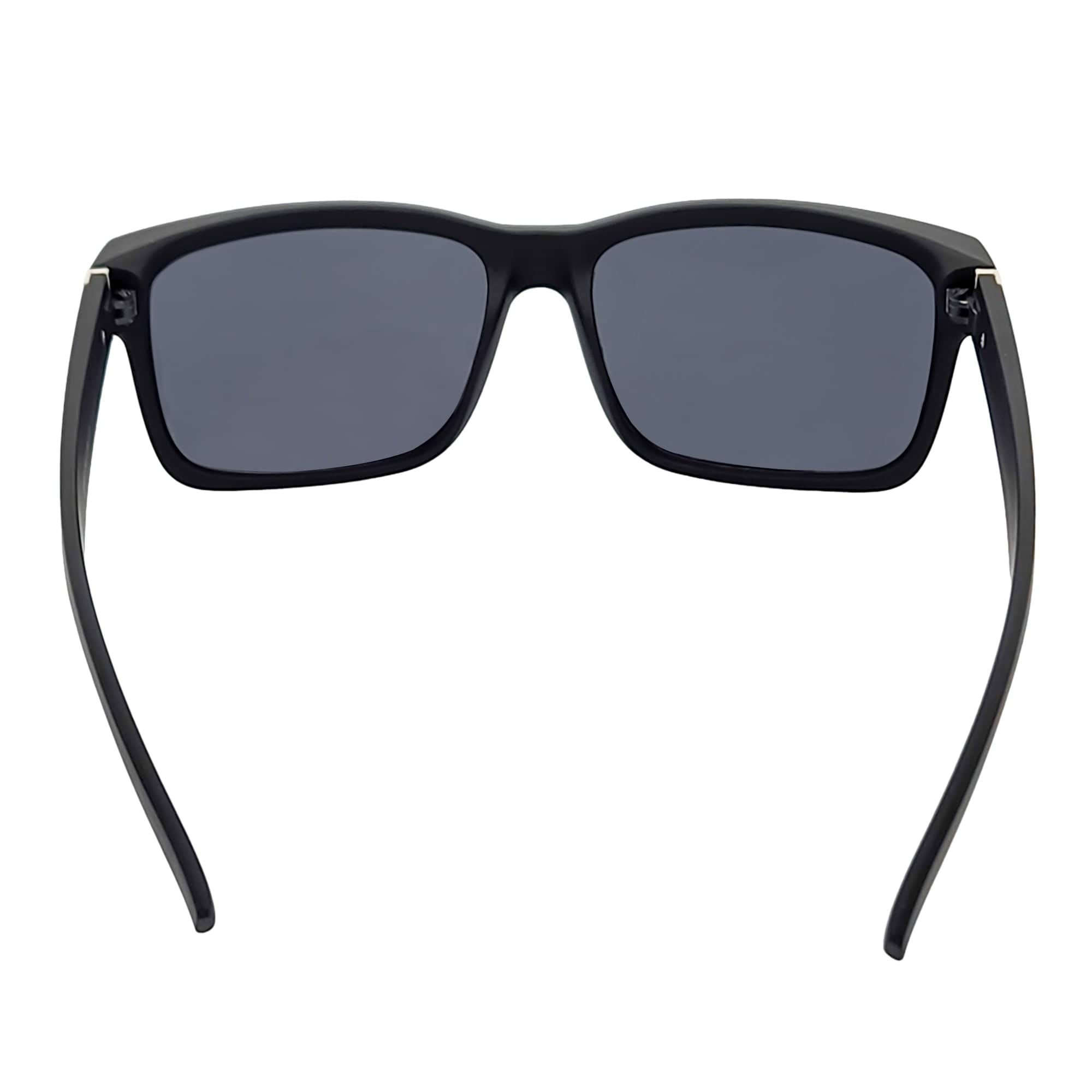 ENZO - Modern Sports Thick Square Sunglasses Matte Black Smoke