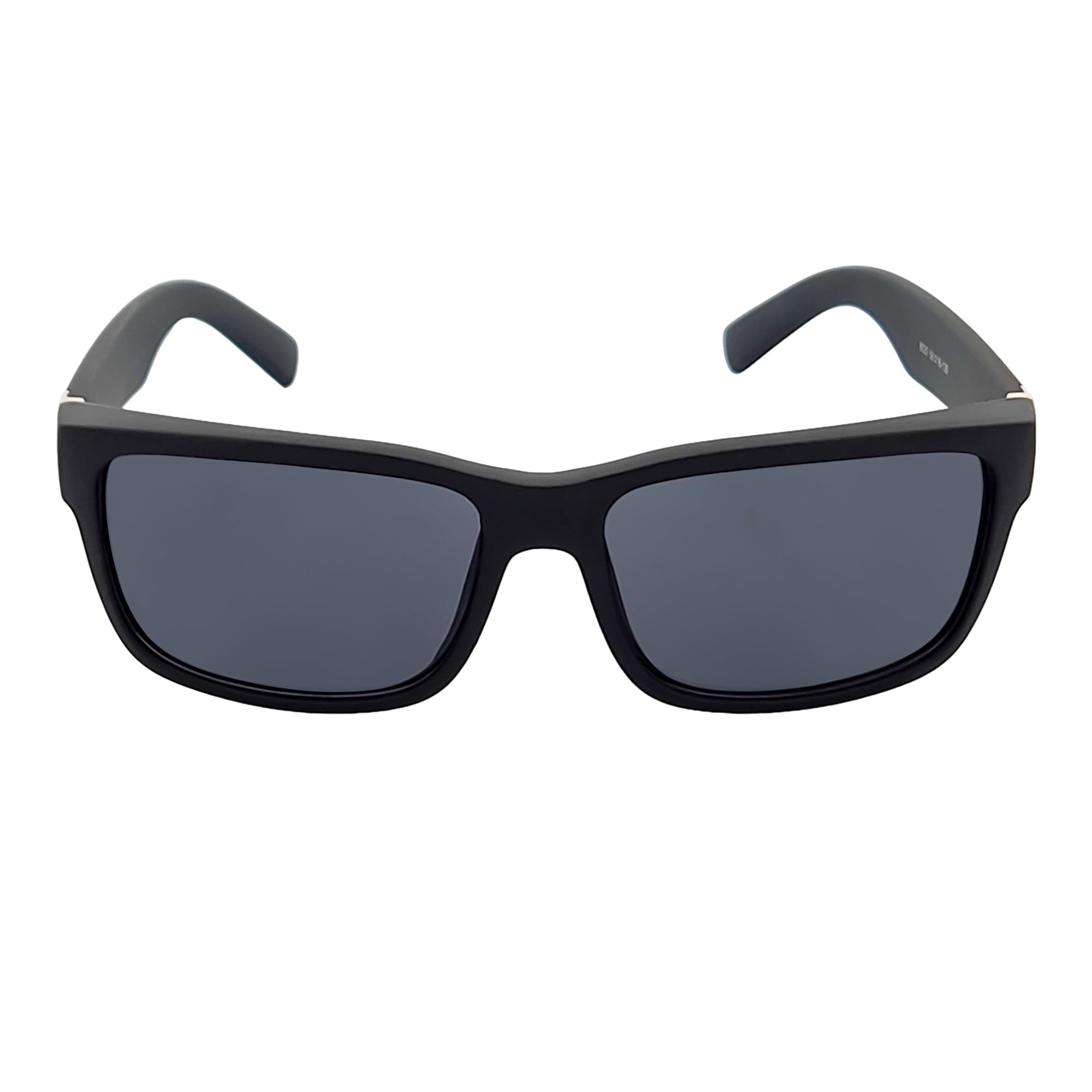 ENZO - Modern Sports Thick Square Sunglasses Matte Black Smoke