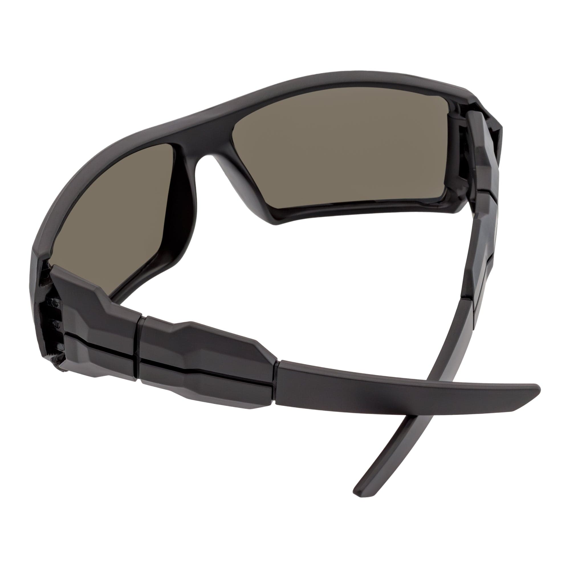 FUEL - Modern Sports Wraparound Single Lens Sunglasses Matte Black Blue Mirror